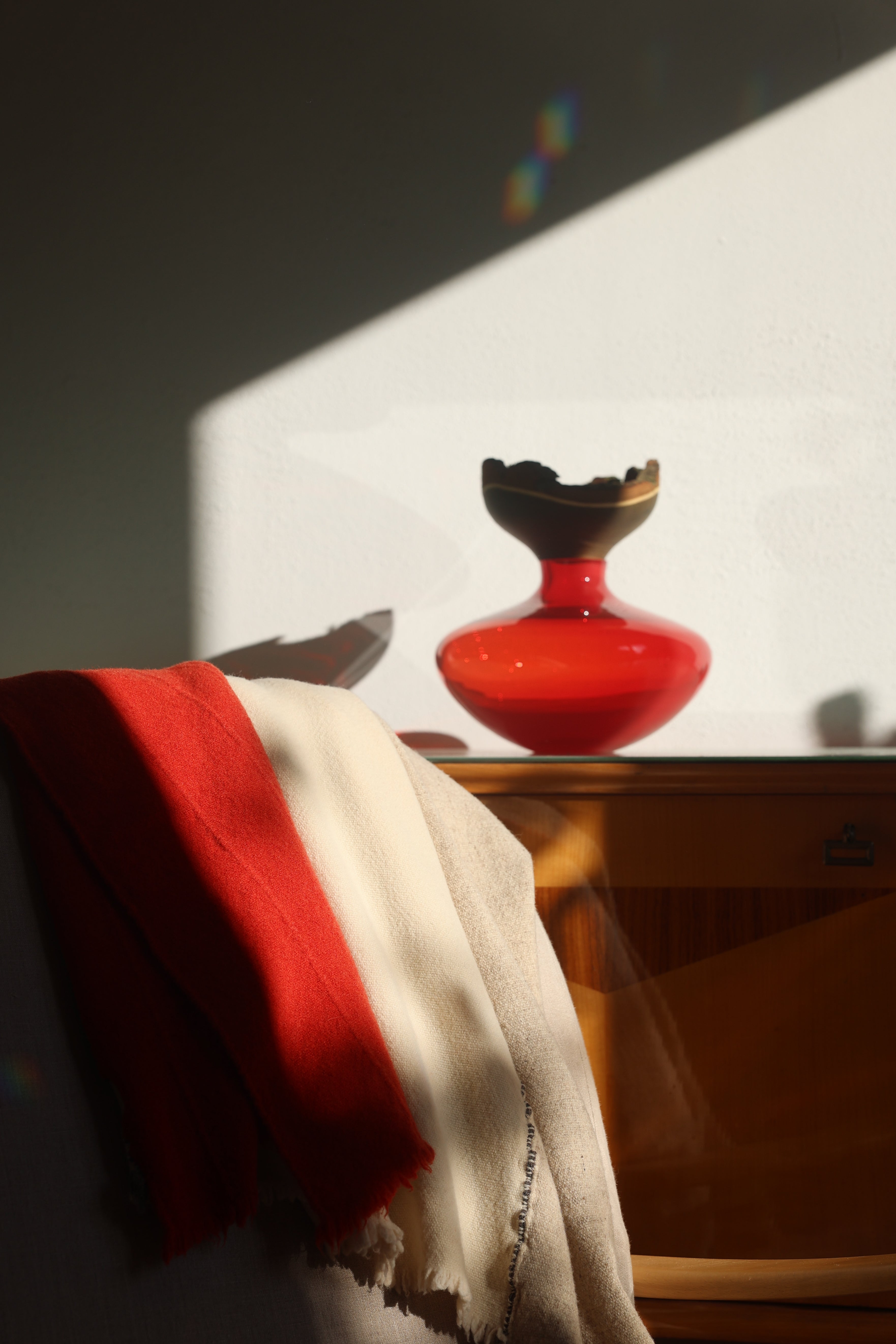 Bloom | Stacking Vessel in Glass & Smoked Wood