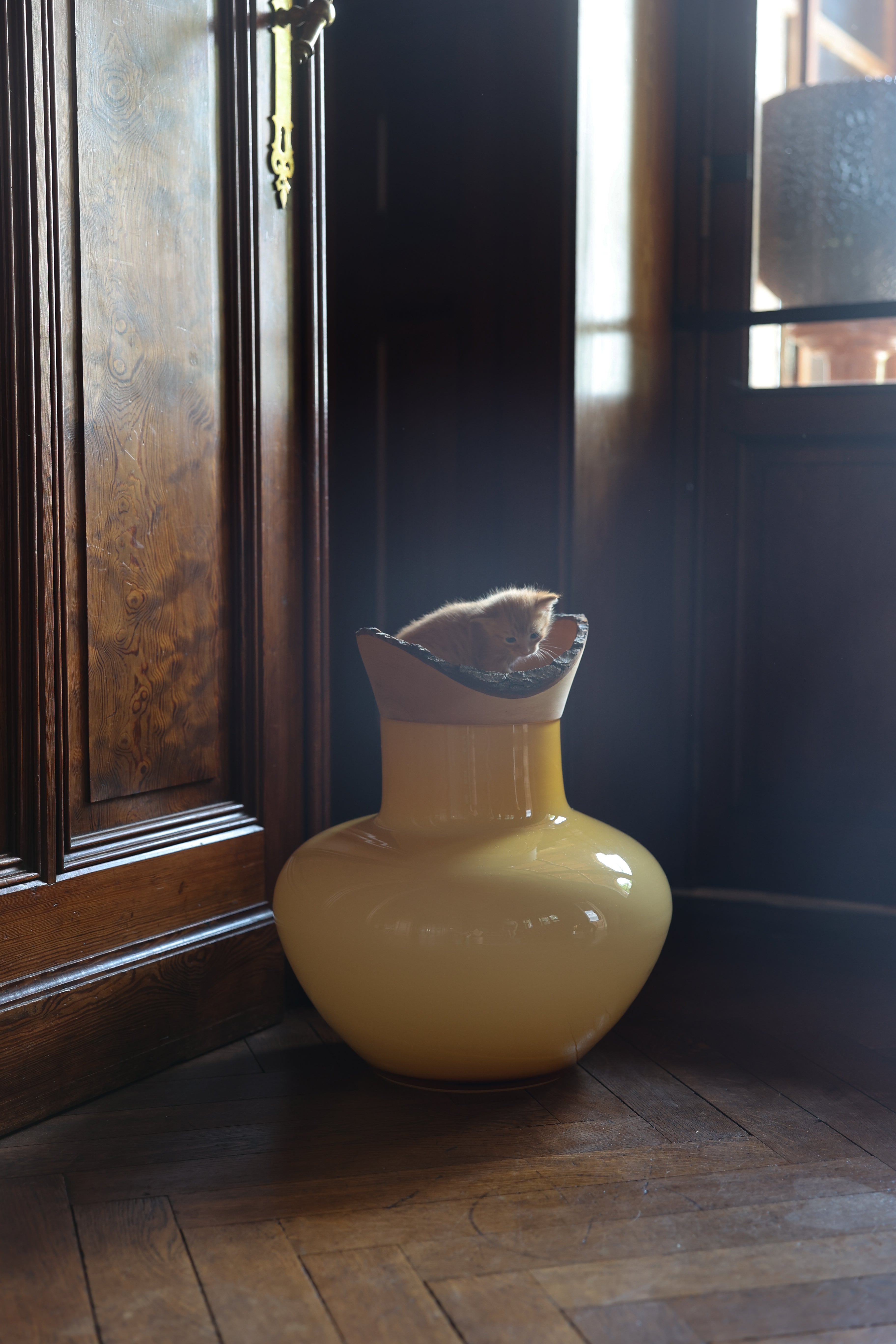 Big Bloom | Stacking Vessel in Mouth-Blown Glass & Hand-Turned Wood