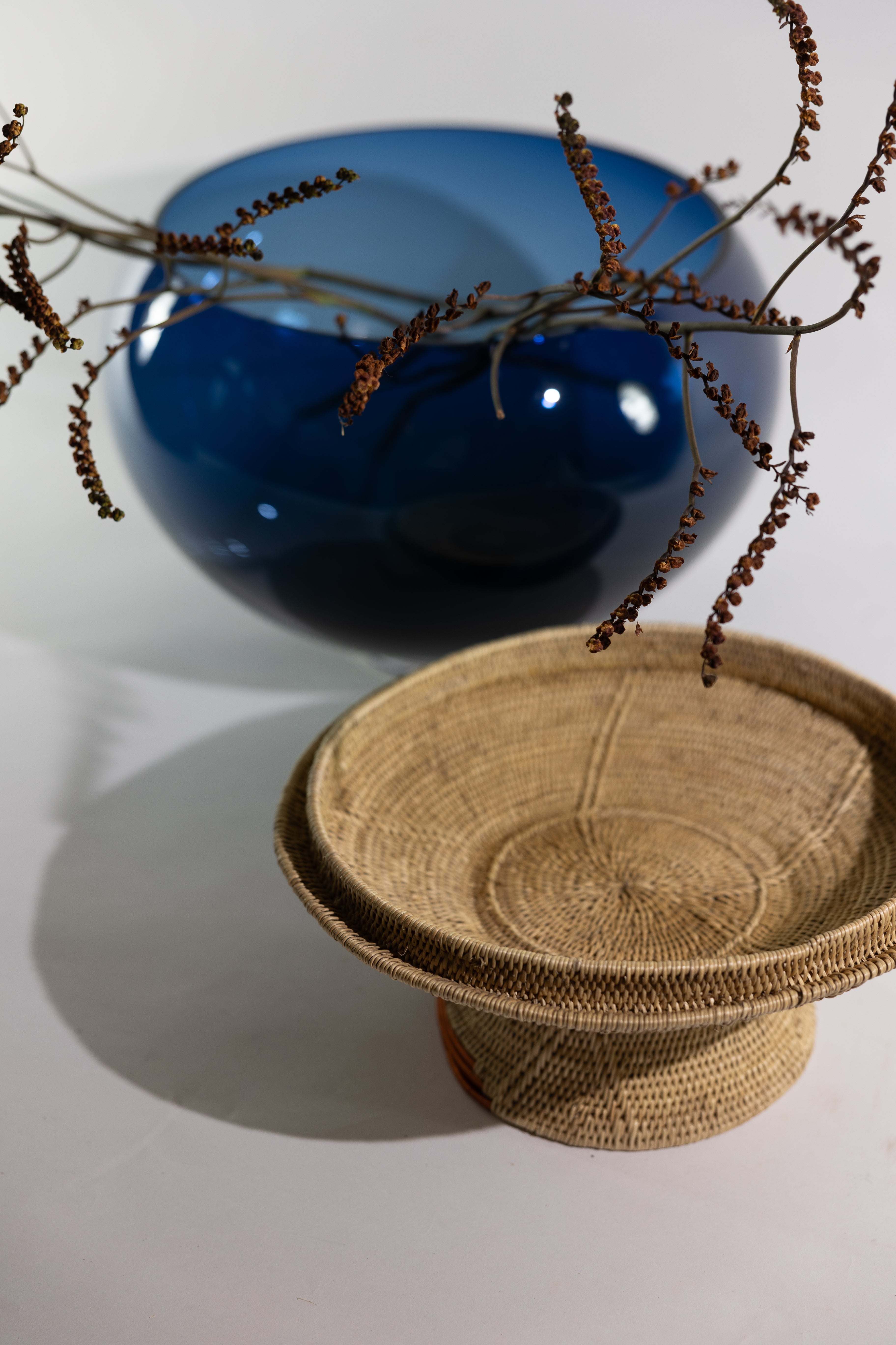 ZAMBIA | Stacking Vessel from glass & woven Makenge root