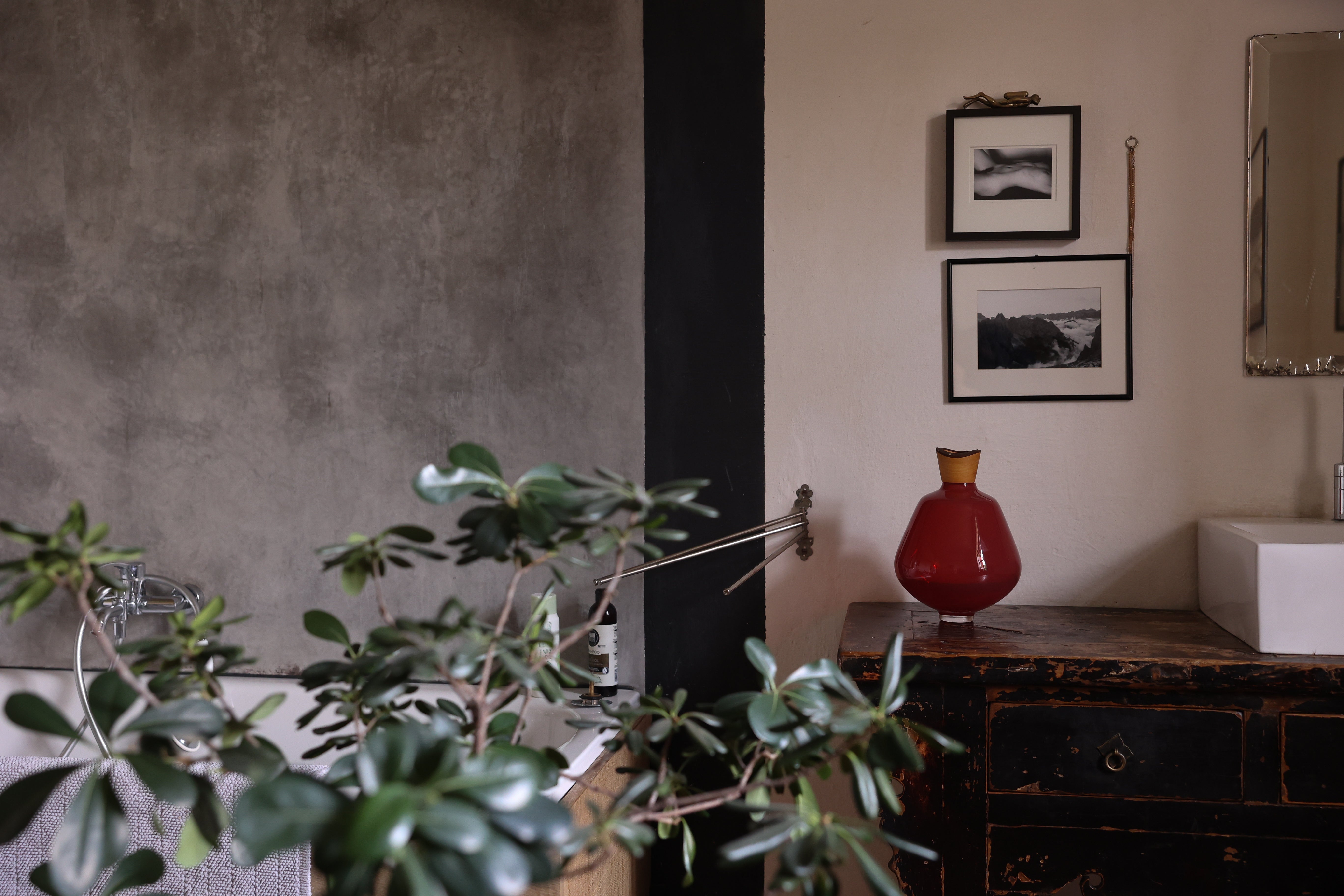 Sam | Stacking Vessel in Natural Wood & Mouth-Blown Glass