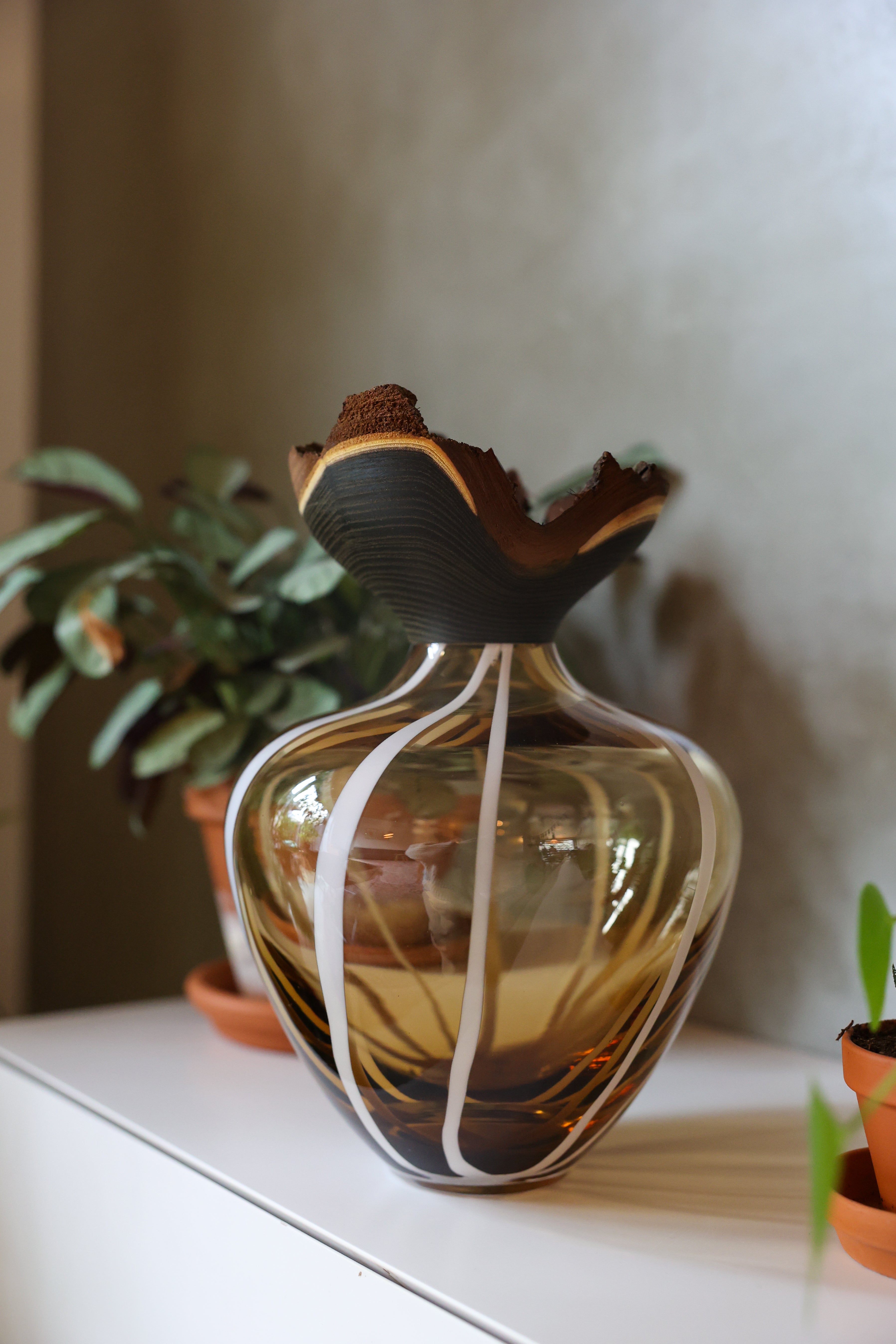 Baby Bloom | Stacking Vessel from Glass & Wood