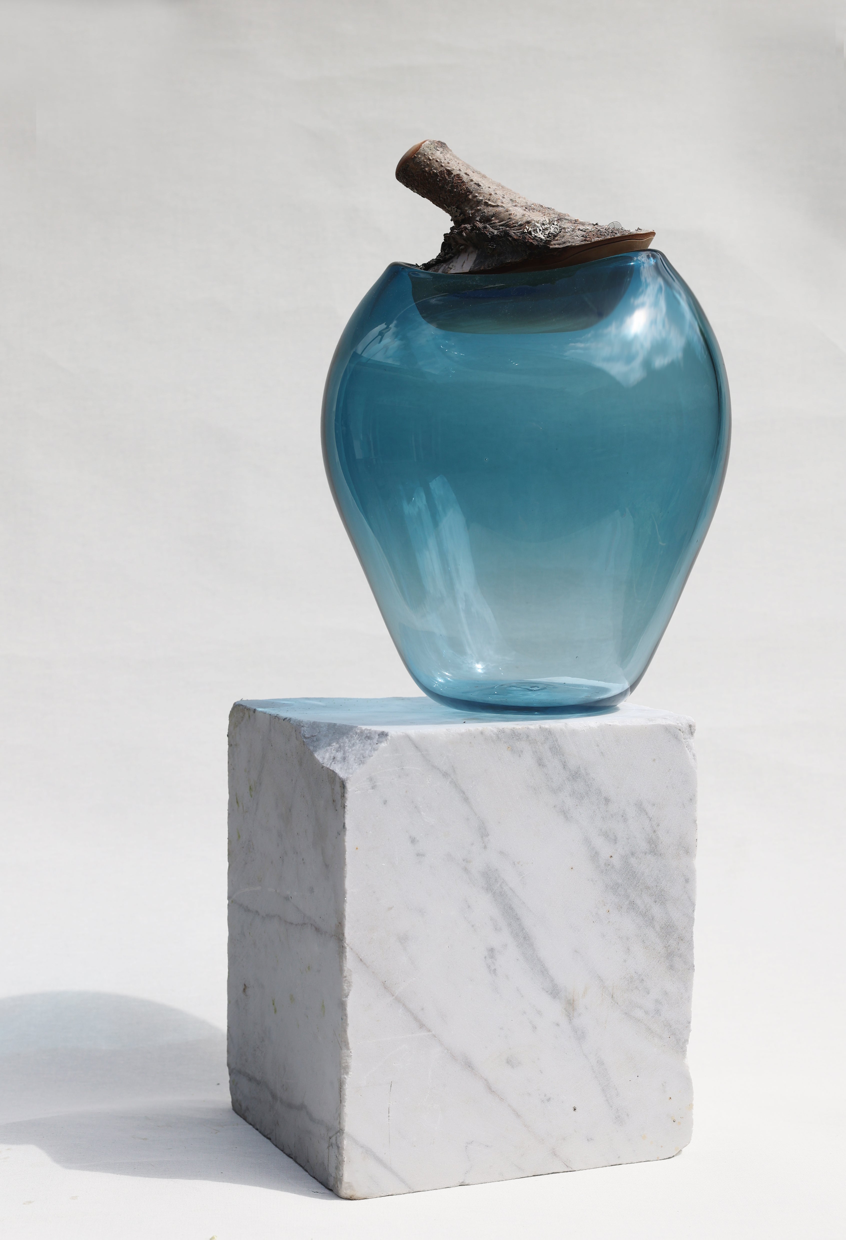 Branch Bowl | Sculptural Glass Bowl with Natural Wood Branch Lid