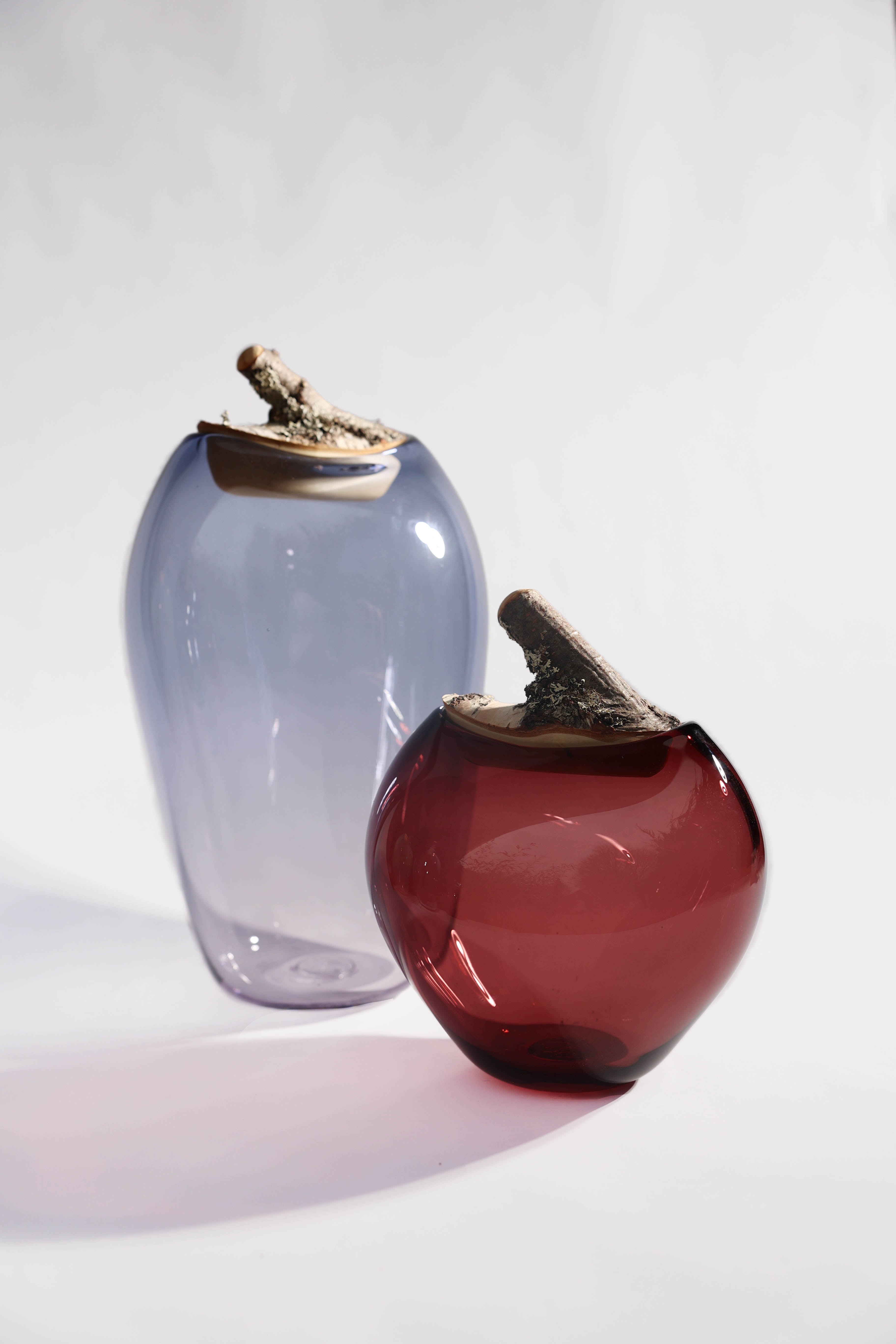 Branch Bowl | Sculptural Glass Bowl with Birch Wood Branch Lid