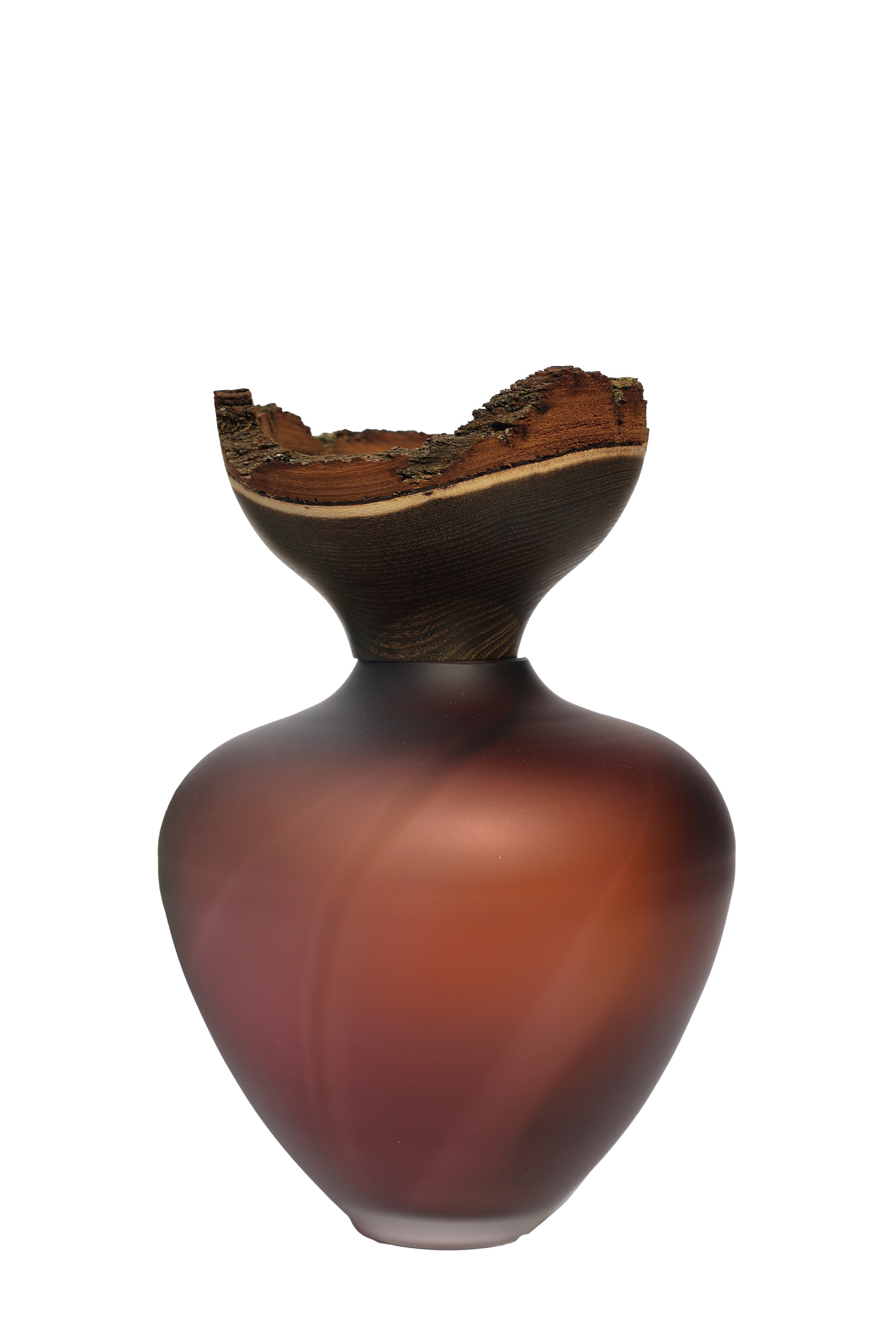 Baby Bloom Satin | Stacking Vessel from Glass & Wood