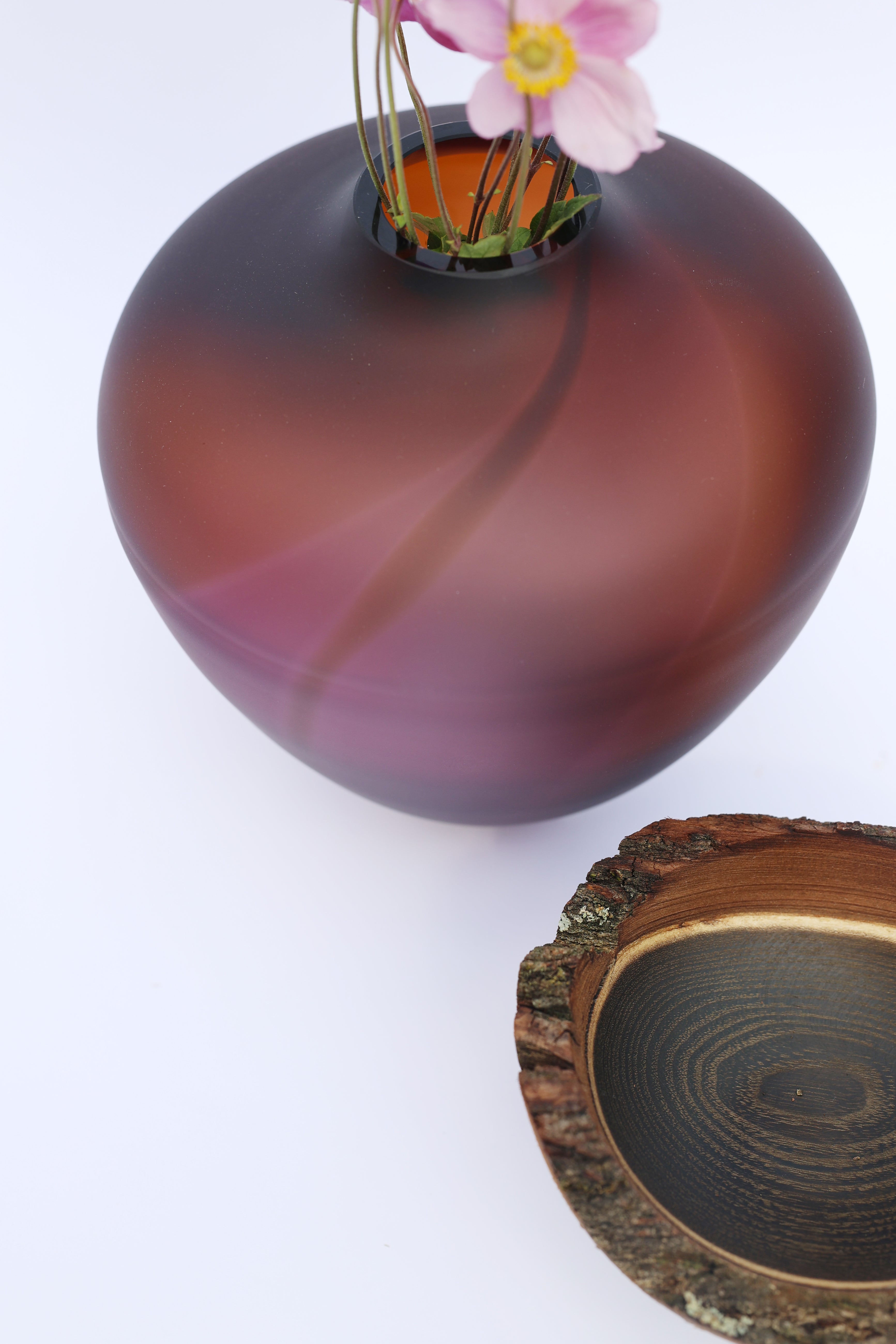 Baby Bloom Satin | Stacking Vessel from Glass & Wood