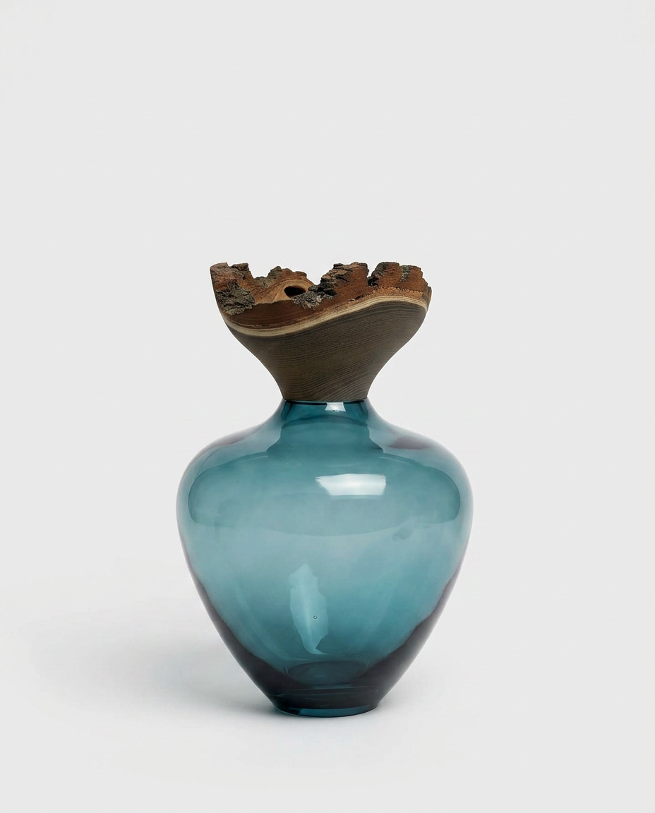 BABY BLOOM | Stacking Vessel from Glass & Wood