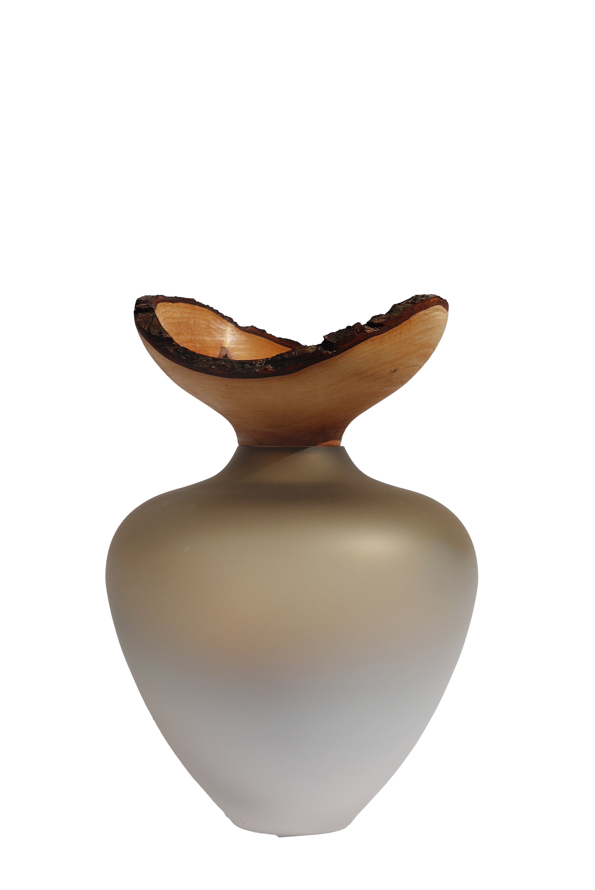Baby Bloom Satin | Stacking Vessel from Glass & Wood
