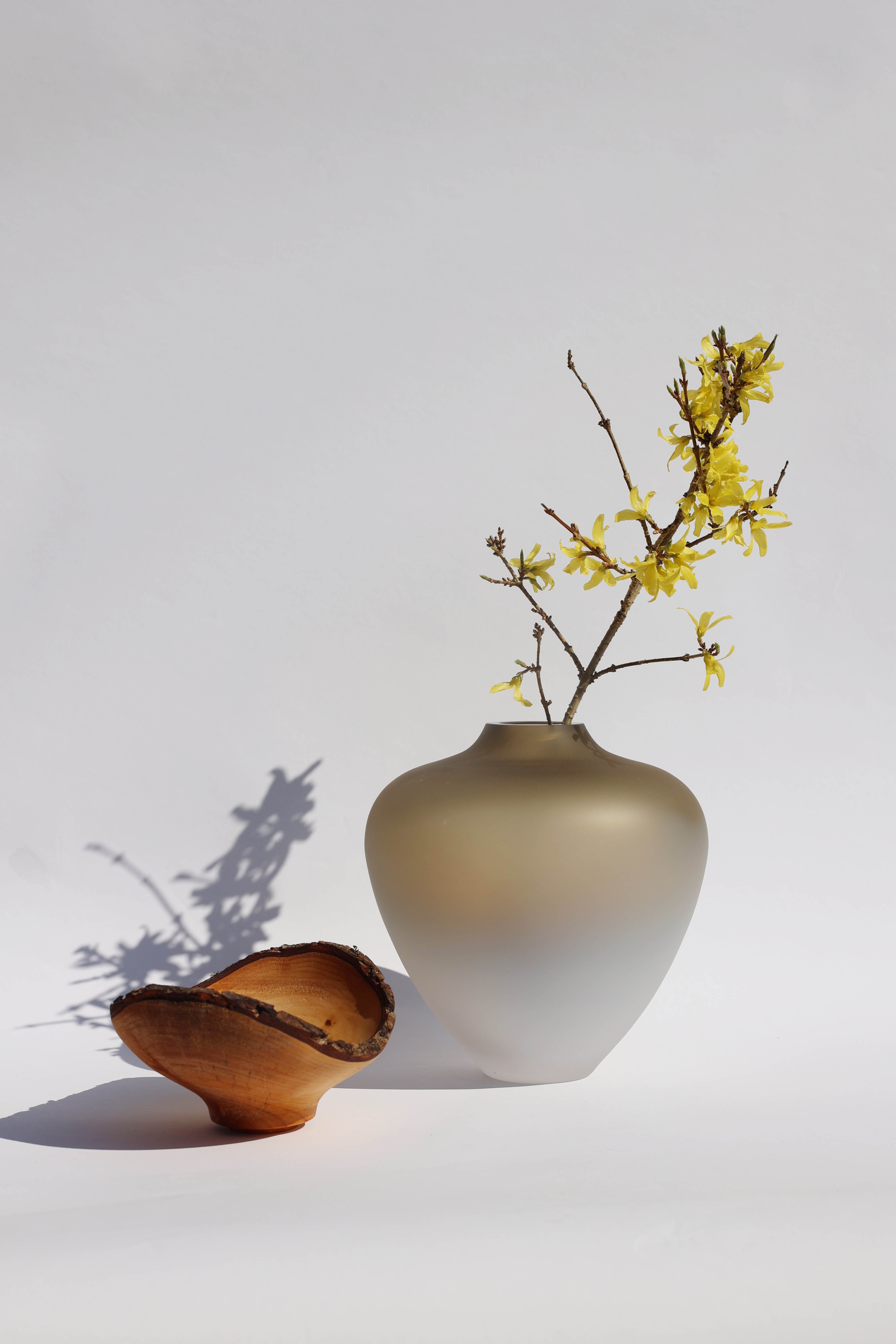 Baby Bloom Satin | Stacking Vessel from Glass & Wood