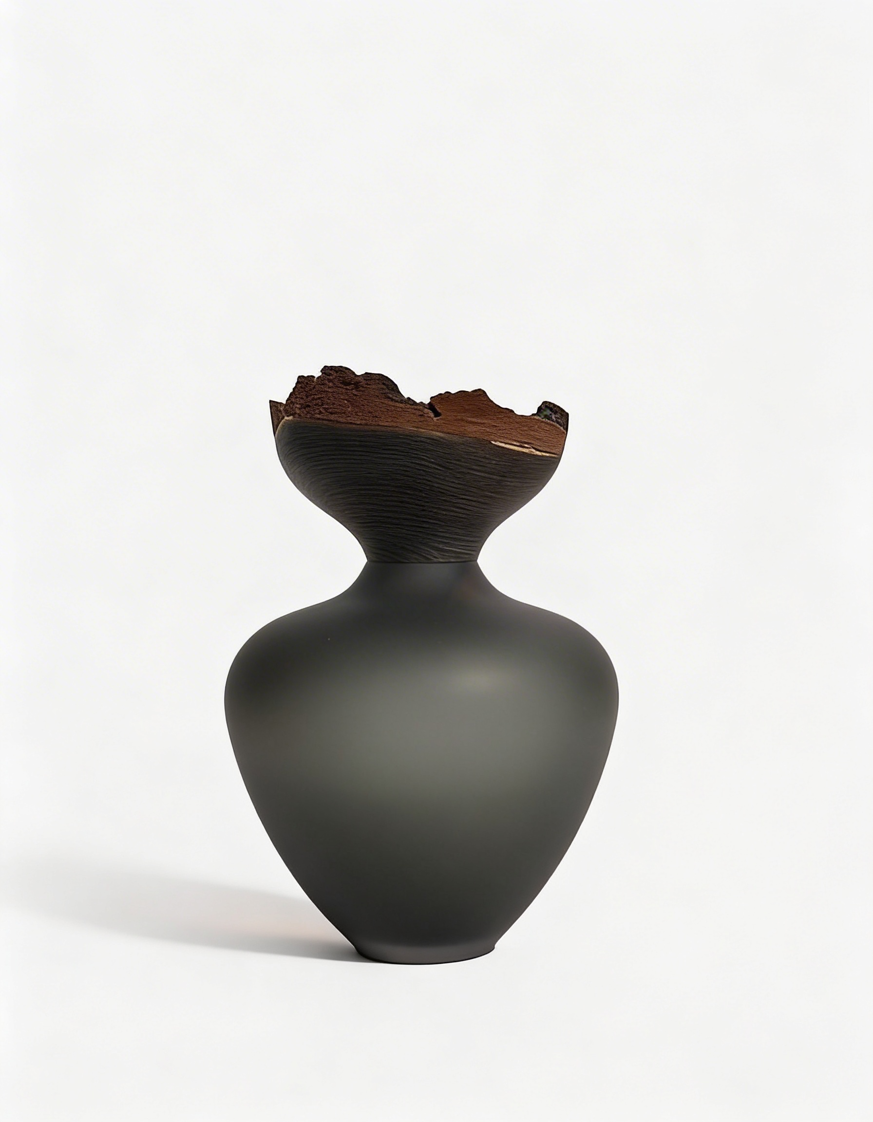 BABY BLOOM SATIN | Stacking Vessel from Glass & Wood