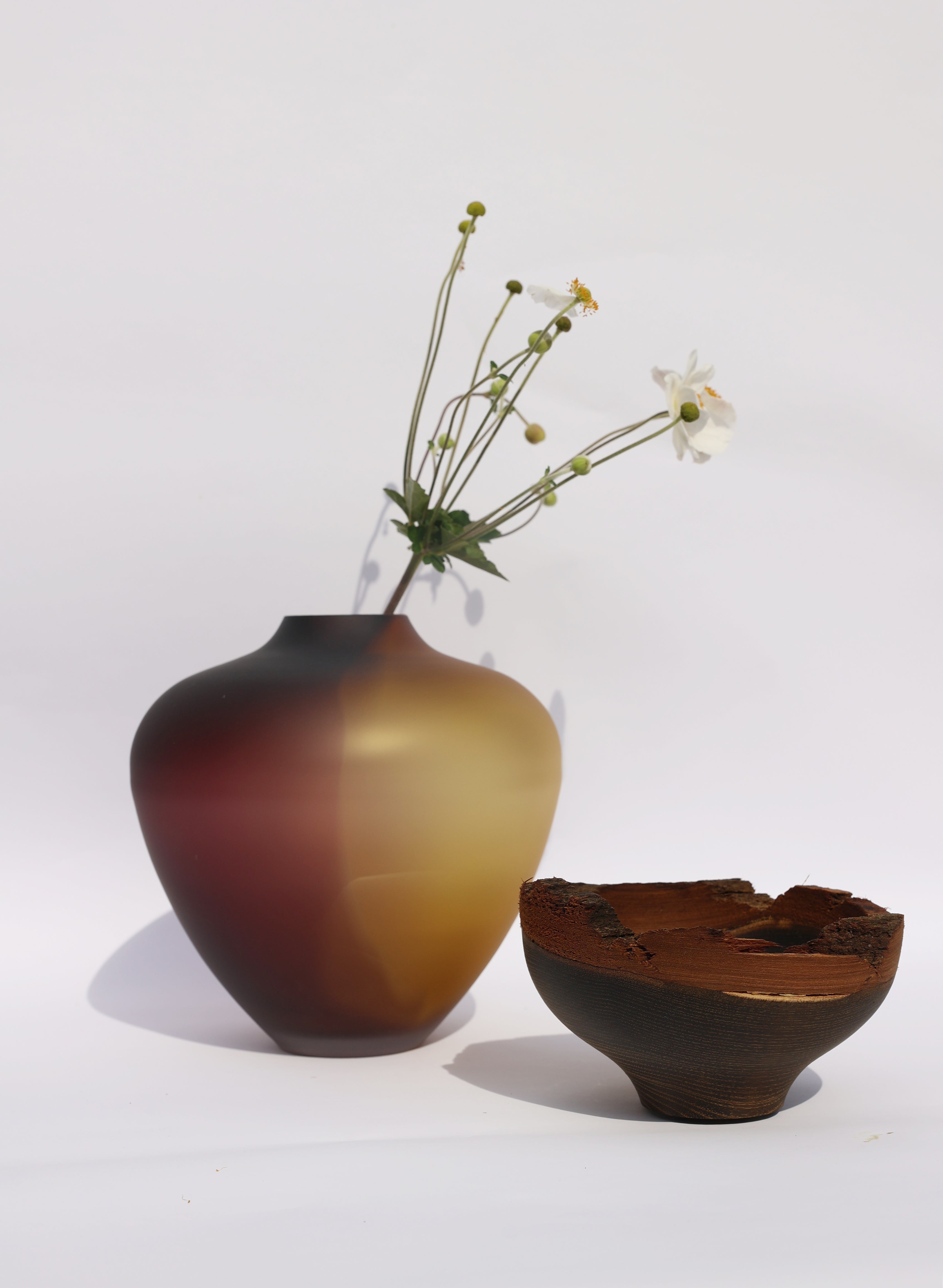 Baby Bloom Satin | Stacking Vessel from Glass & Wood