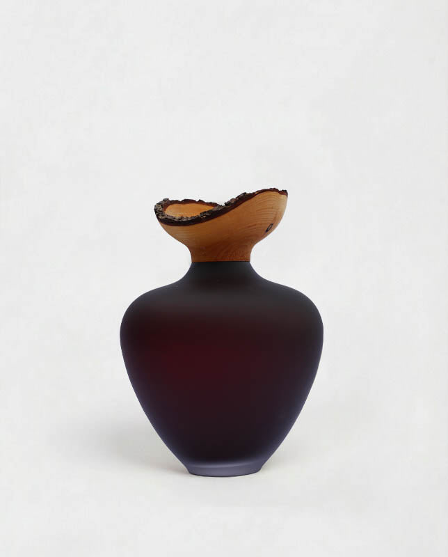 BABY BLOOM SATIN | Stacking Vessel from Glass & Wood