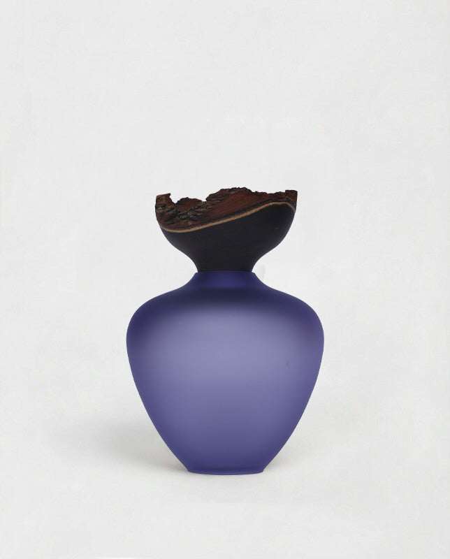BABY BLOOM SATIN | Stacking Vessel from Glass & Wood