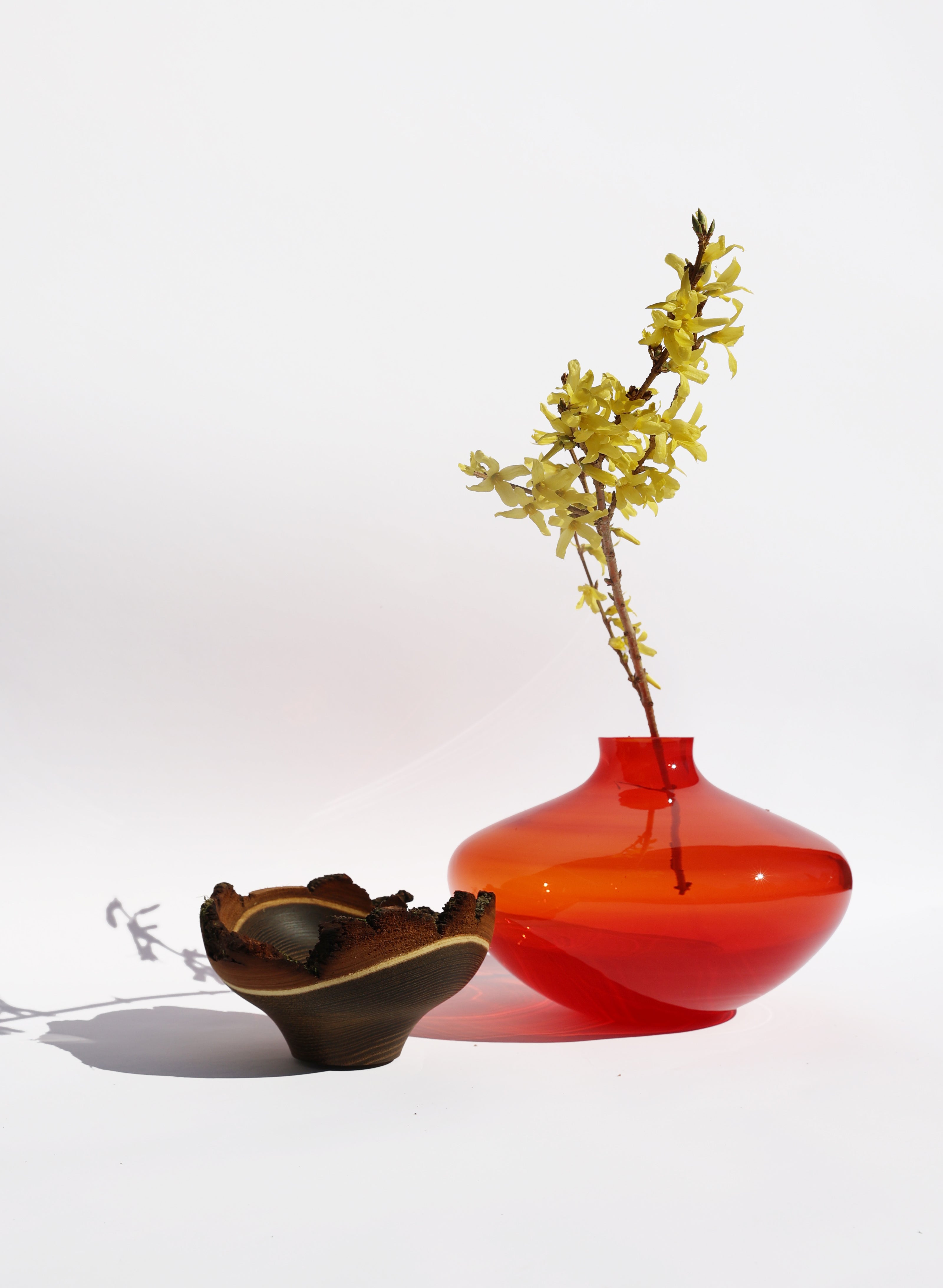 Bloom | Stacking Vessel in Glass & Smoked Wood
