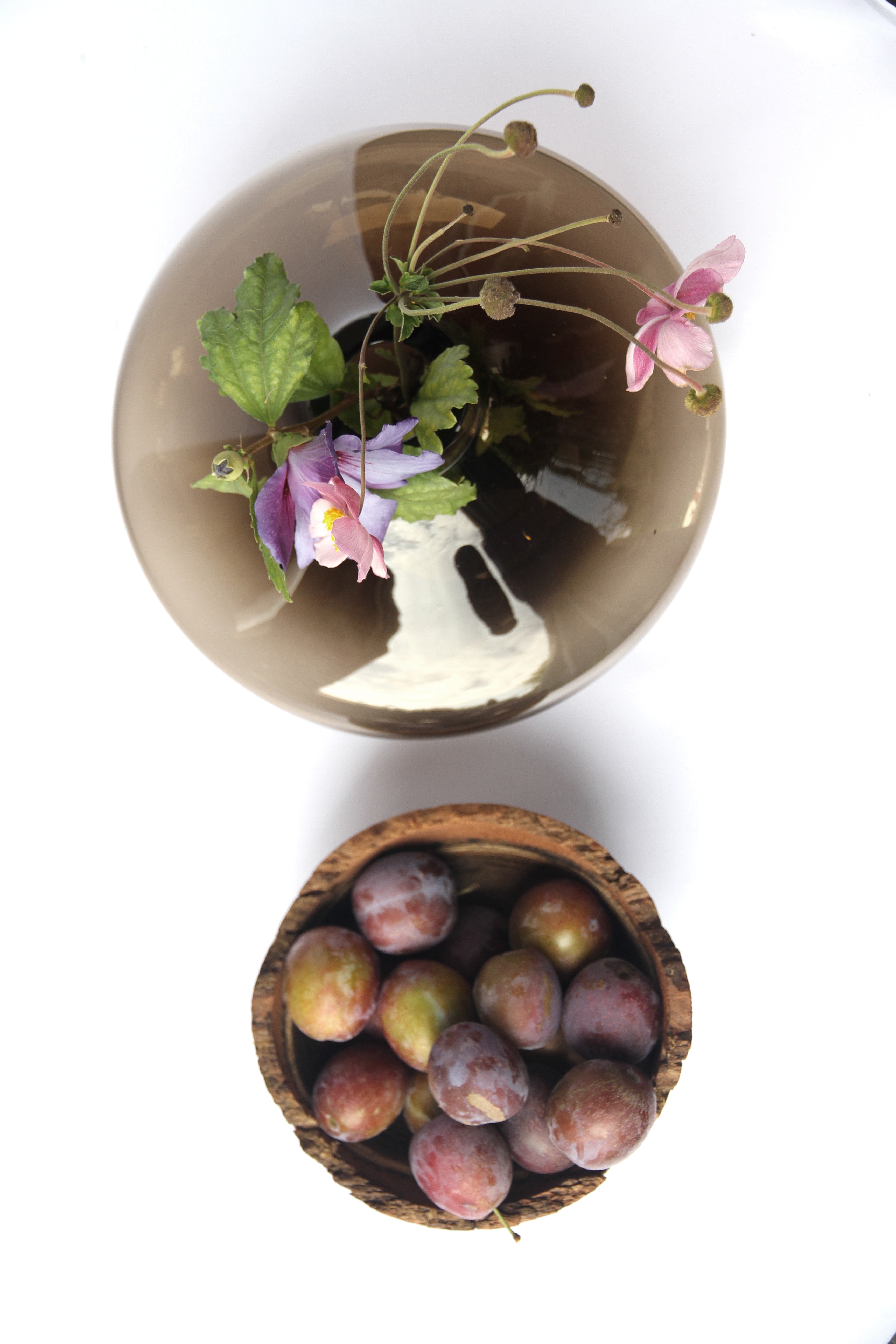 Bloom | Stacking Vessel in Glass & Smoked Wood