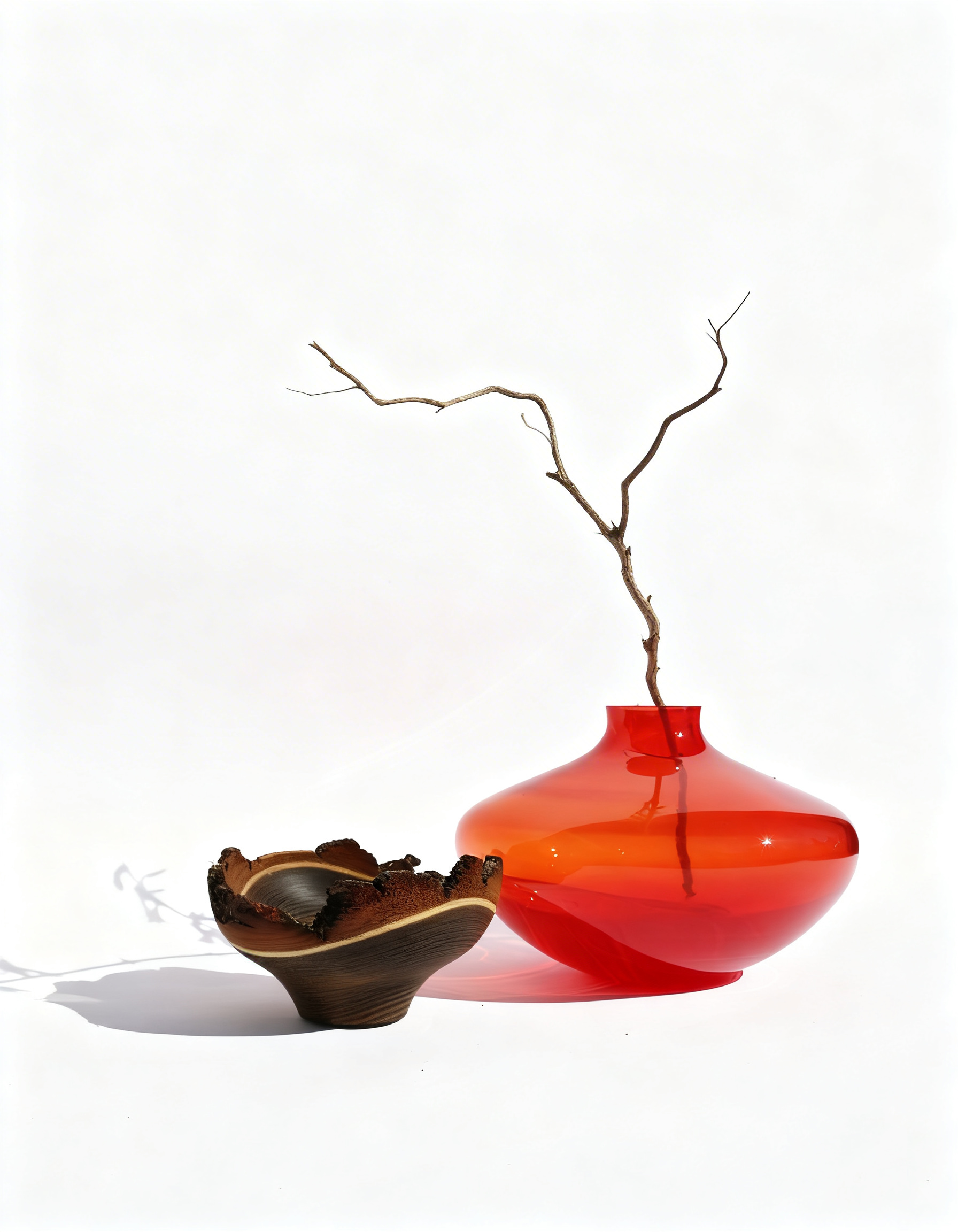 Bloom | Stacking Vessel in Glass & Smoked Wood