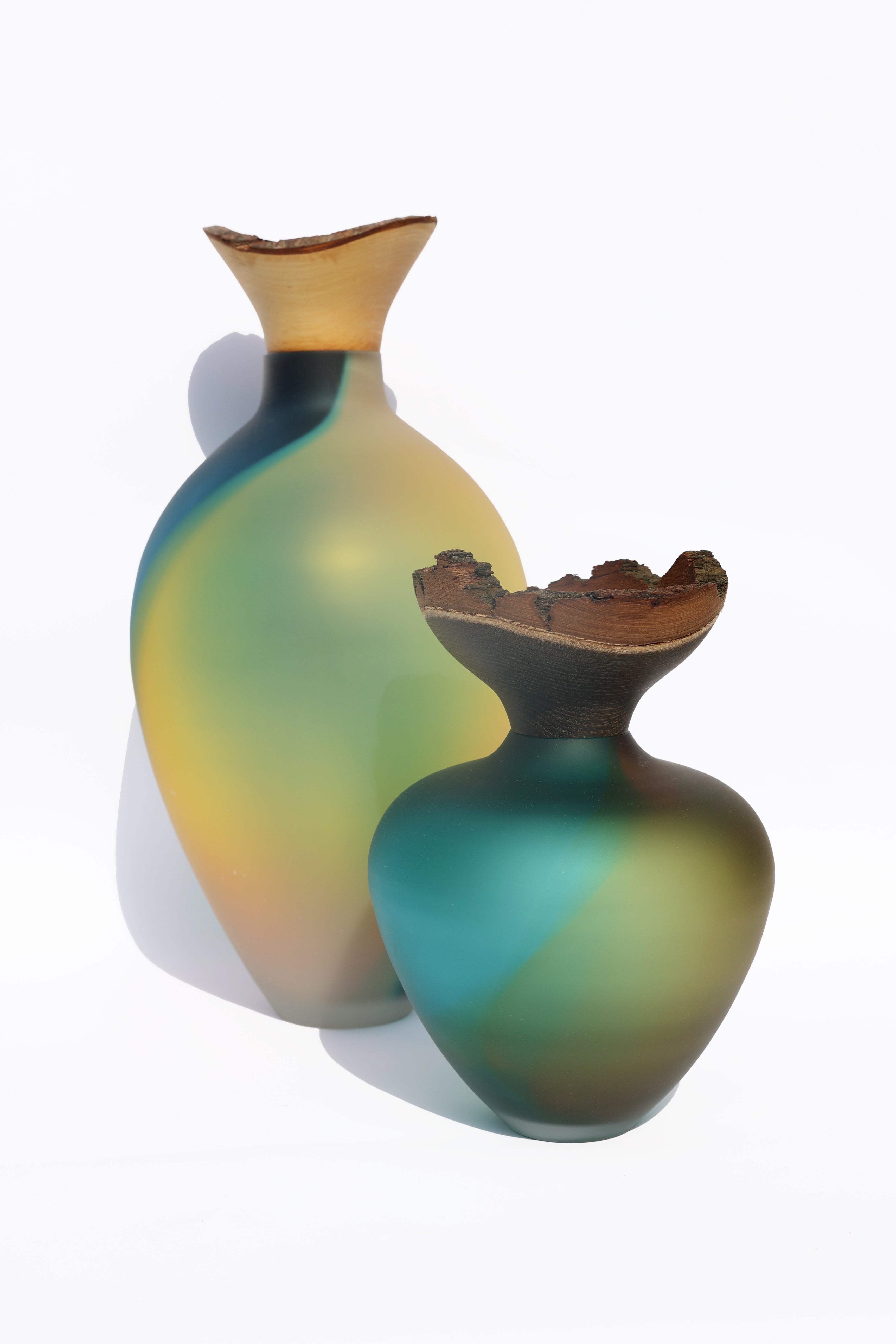 Baby Bloom Satin | Stacking Vessel from Glass & Wood