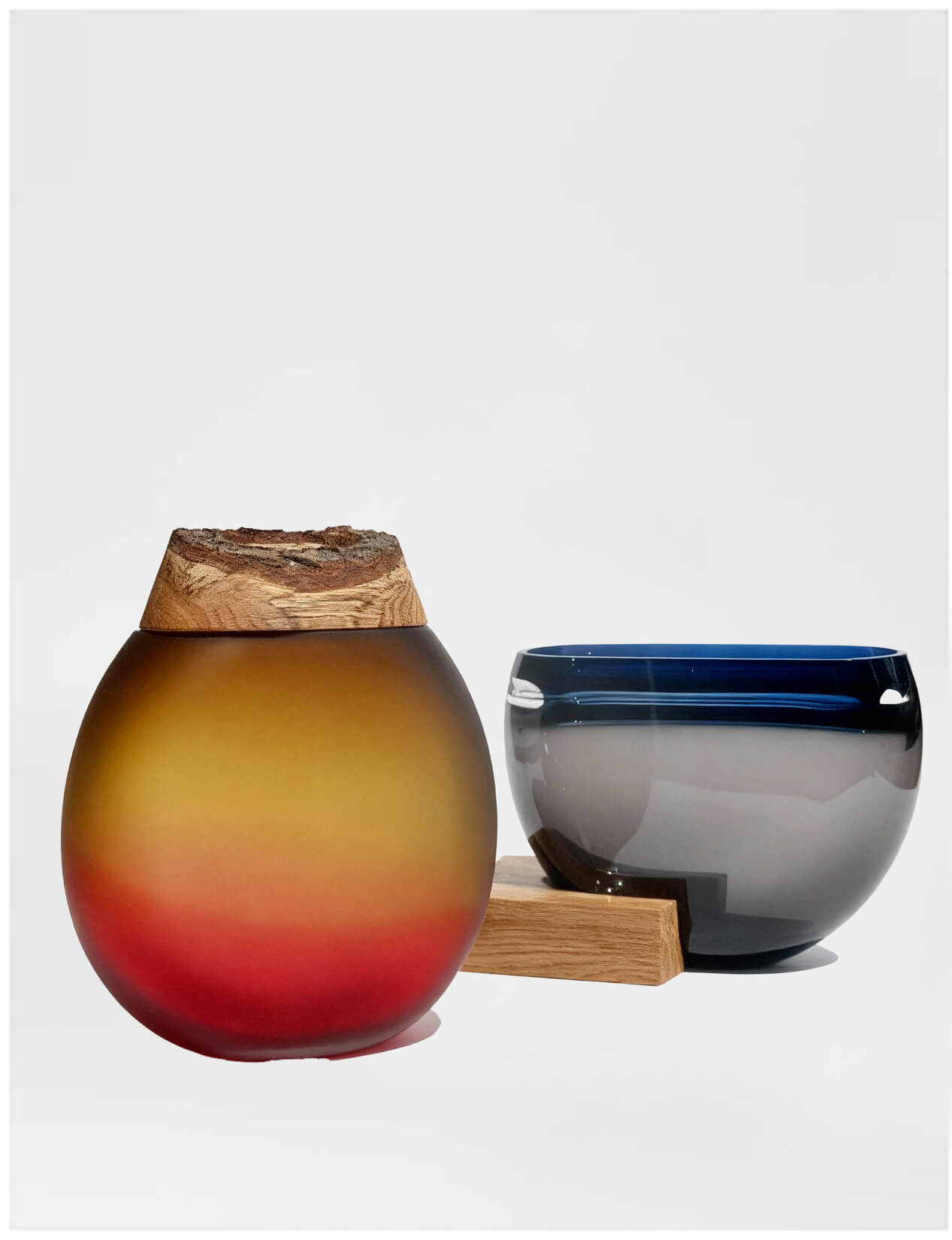 Blush & Tide | Oval Stacking Vessels in glass & wood