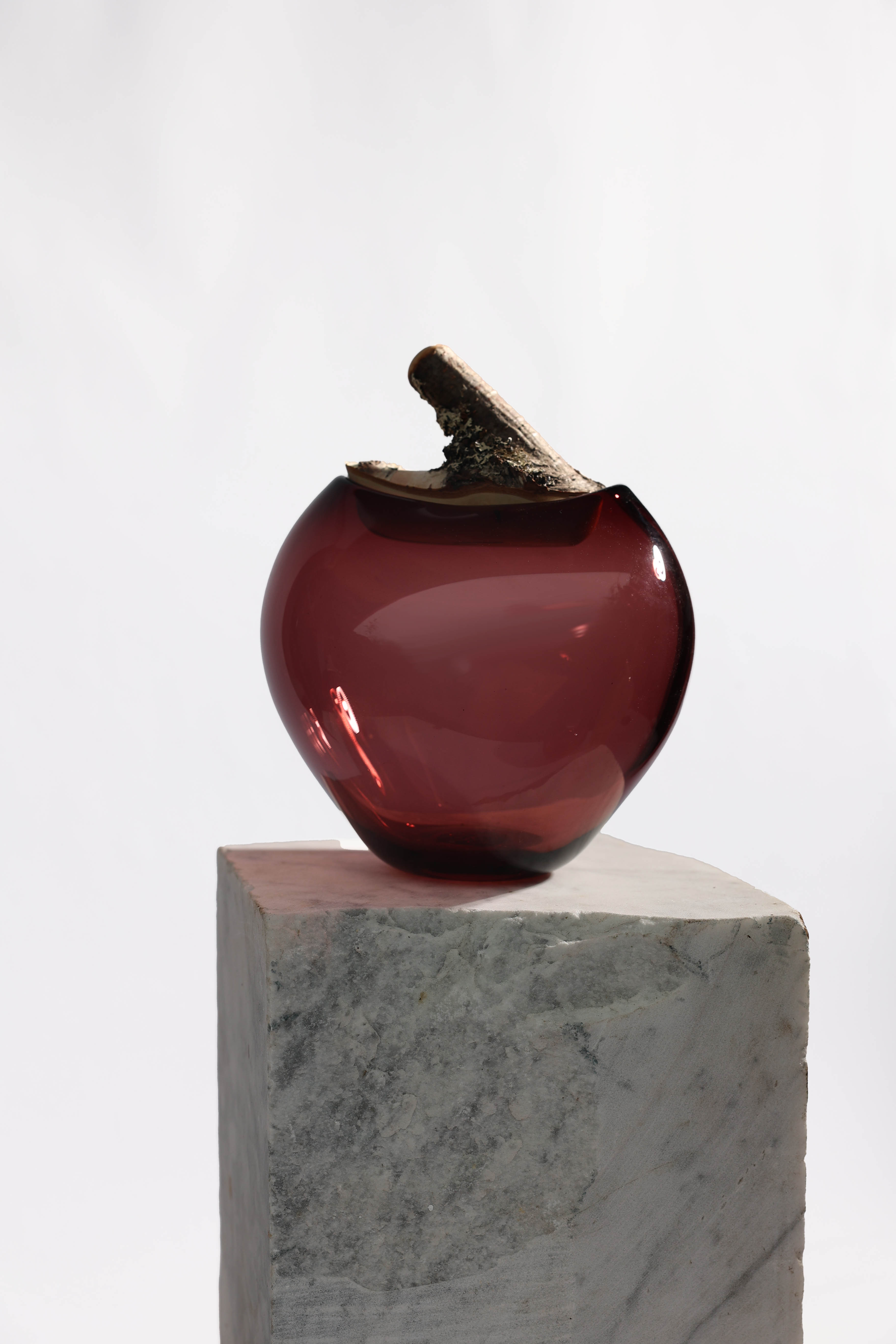 Branch Bowl | Sculptural Glass Bowl with Birch Wood Branch Lid