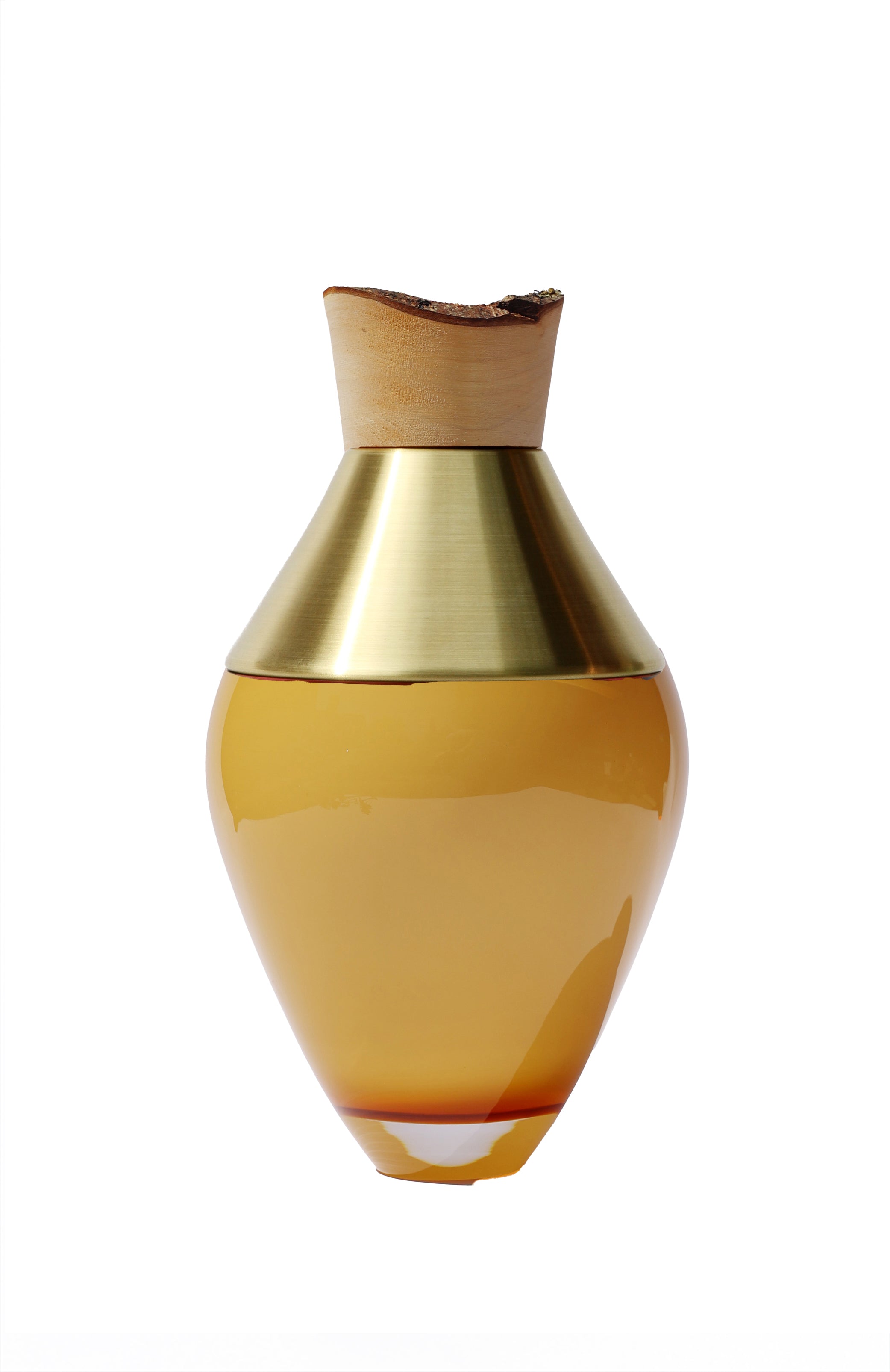India Small I | Stacking Vessel in Brass, Glass & Wood