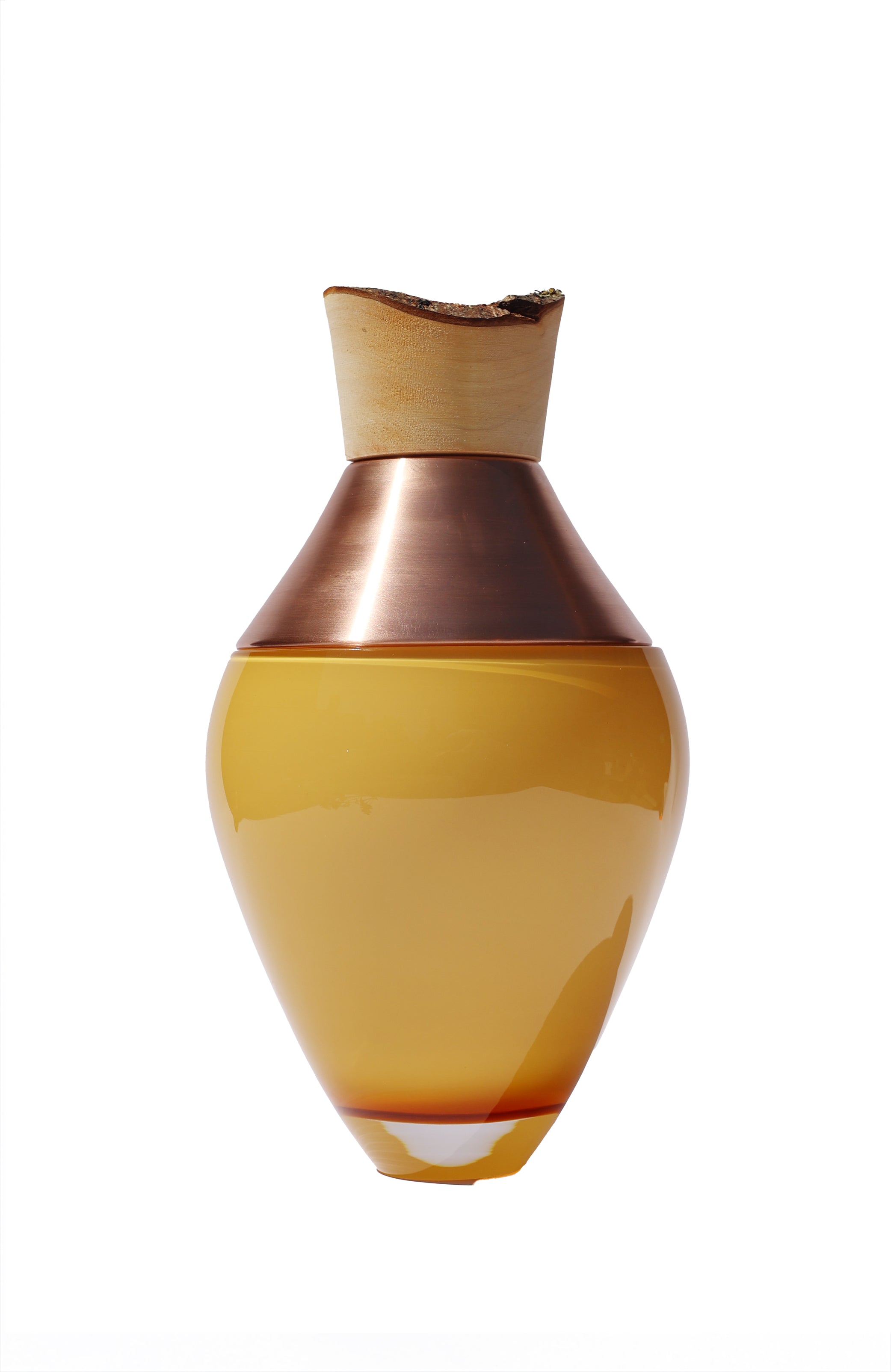 India Small I | Stacking Vessel in Semi-Precious Metal, Glass & Wood
