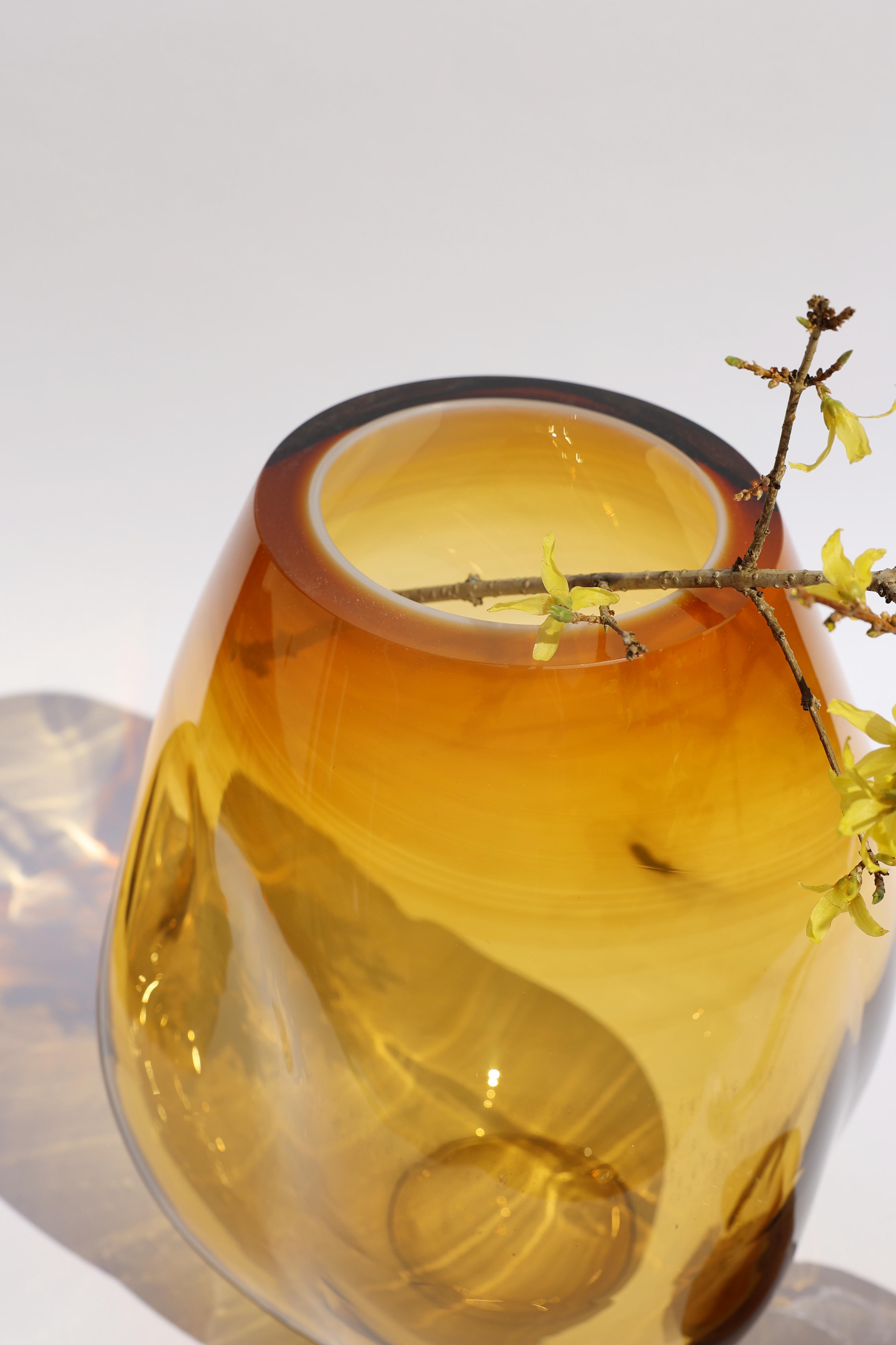 Drift | Stacking Vessel in hand formed glass & wood