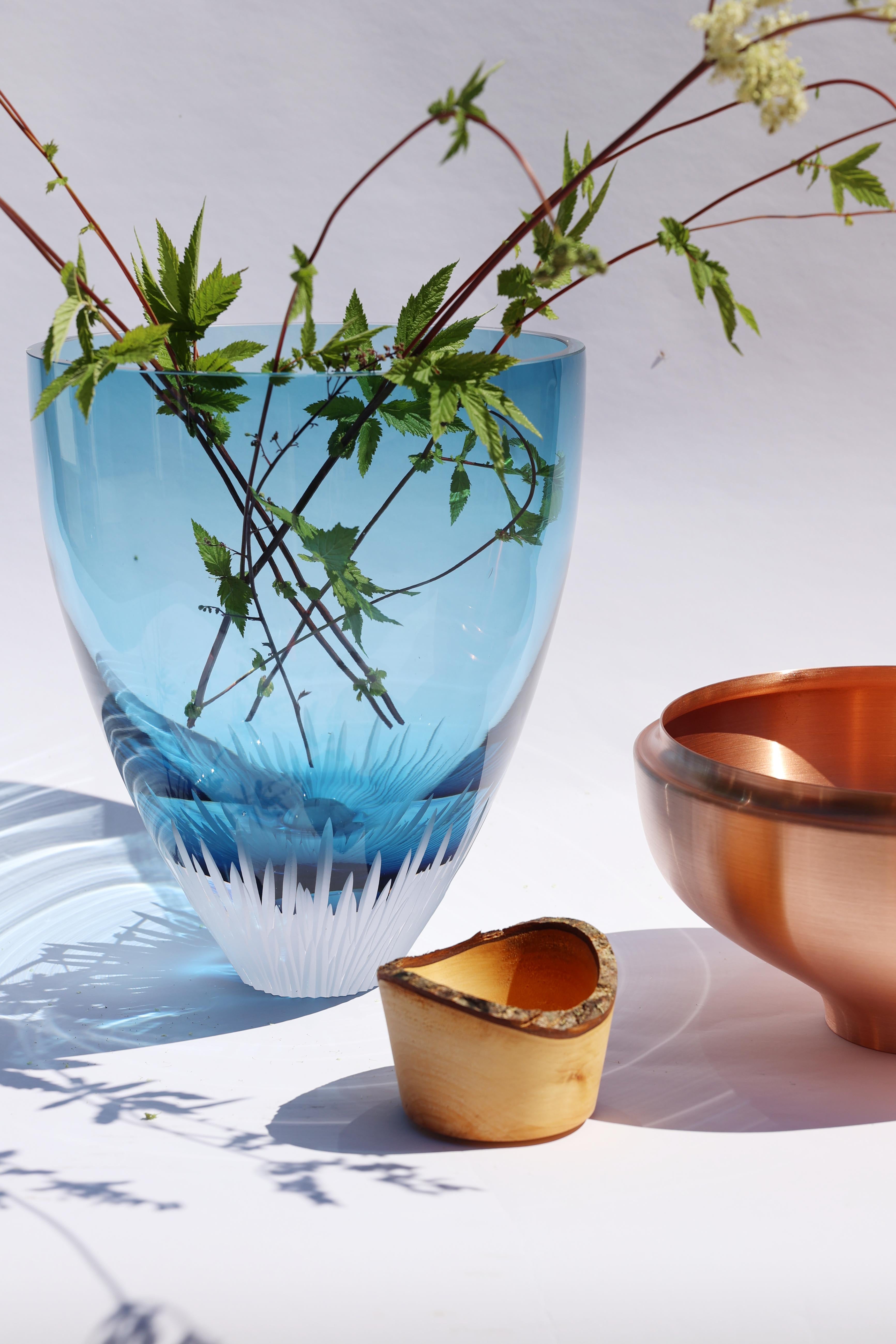 Nani | Sculpted Stacking Vessel in Semi-Precious Metal, Glass & Wood