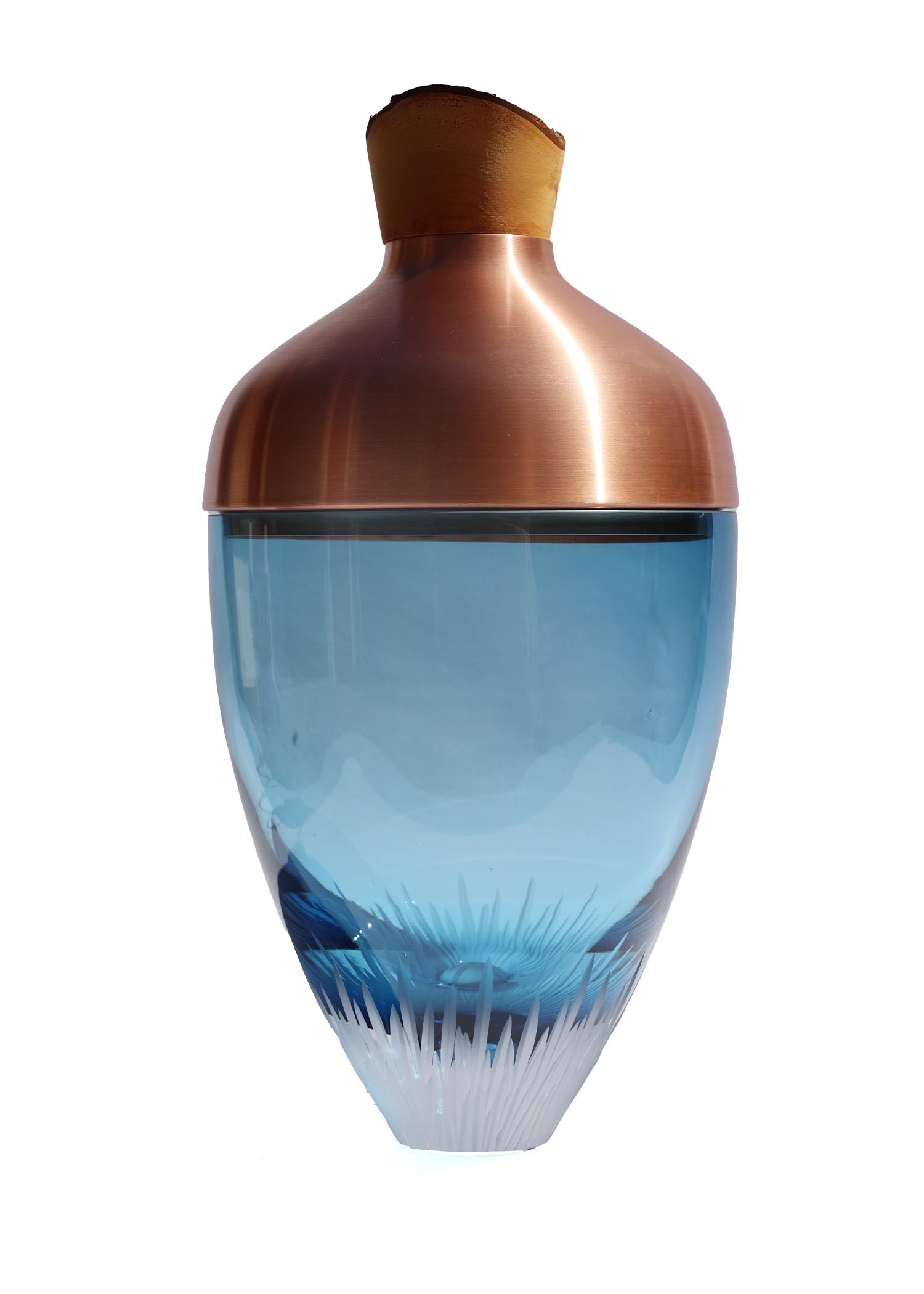 Nani | Sculpted Stacking Vessel in Semi-Precious Metal, Glass & Wood