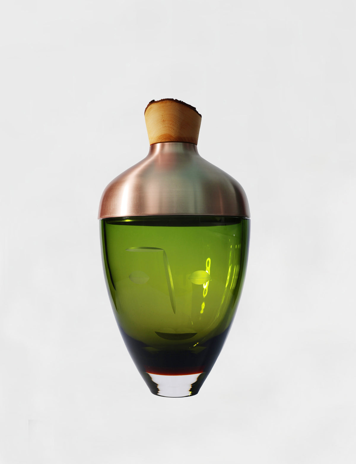NANI | Stacking Vessel in Semi-Precious Metal, Glass & Wood