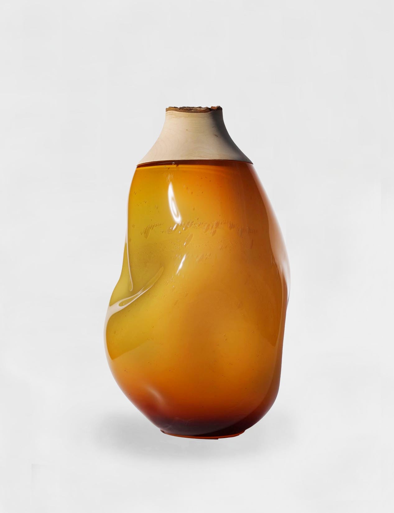 Drift | Stacking Vessel in hand formed glass & wood