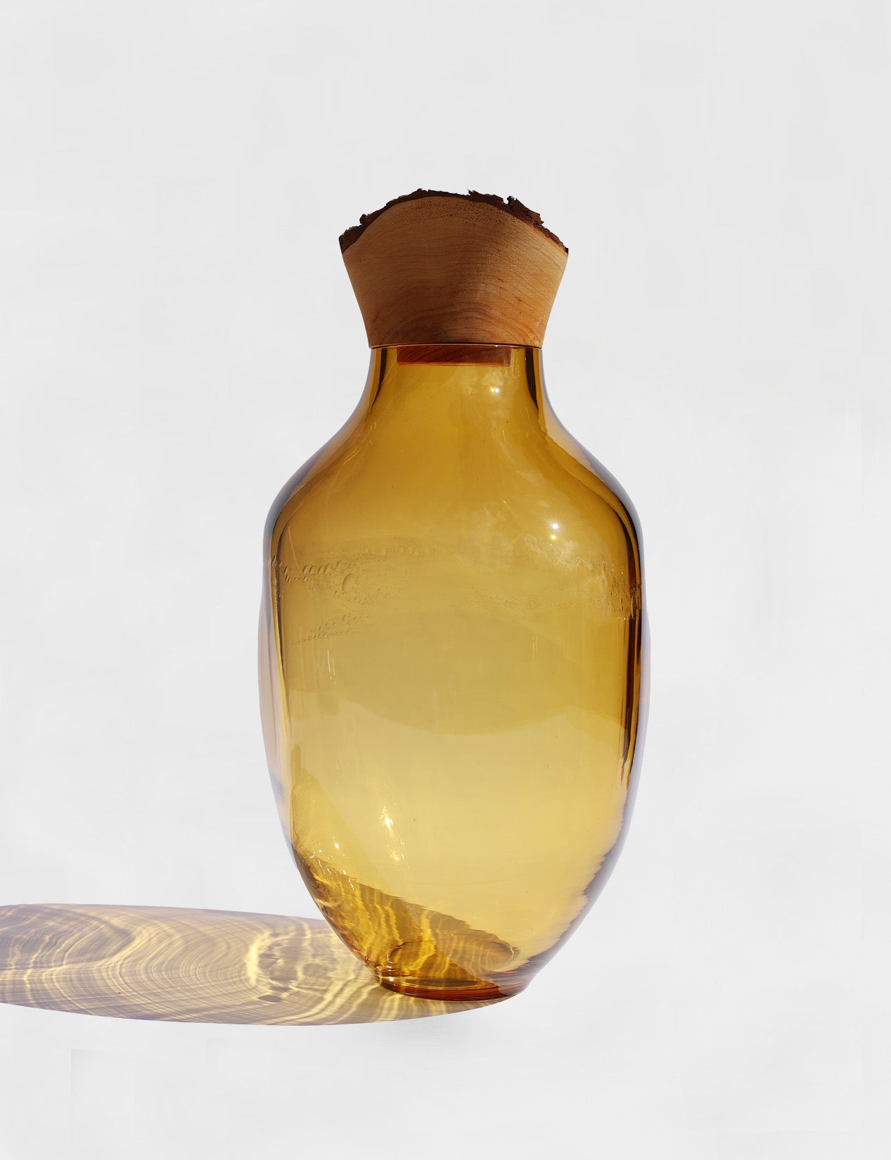 Drift | Stacking Vessel in hand formed glass & wood