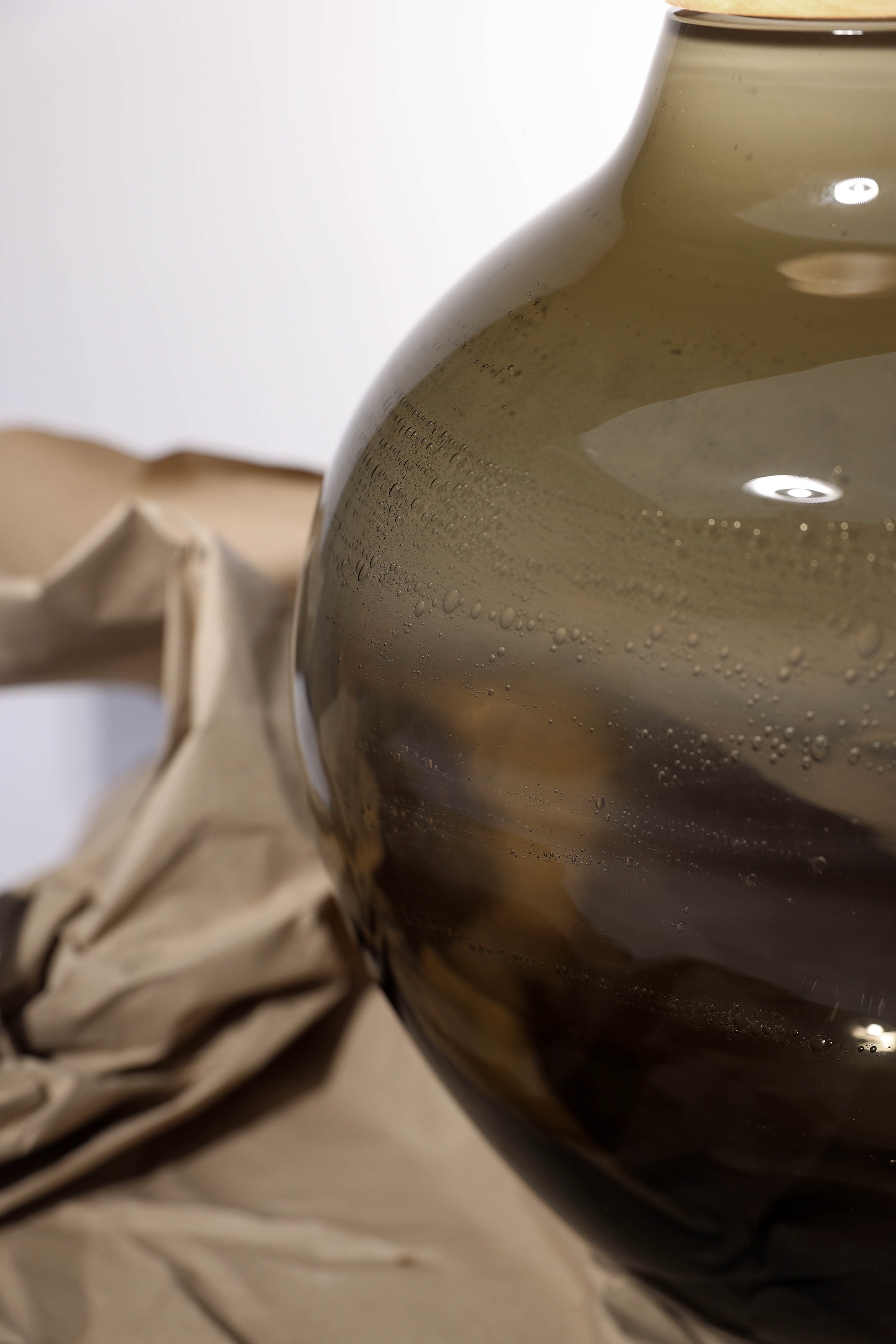 Drift | Stacking Vessel in hand formed glass & wood