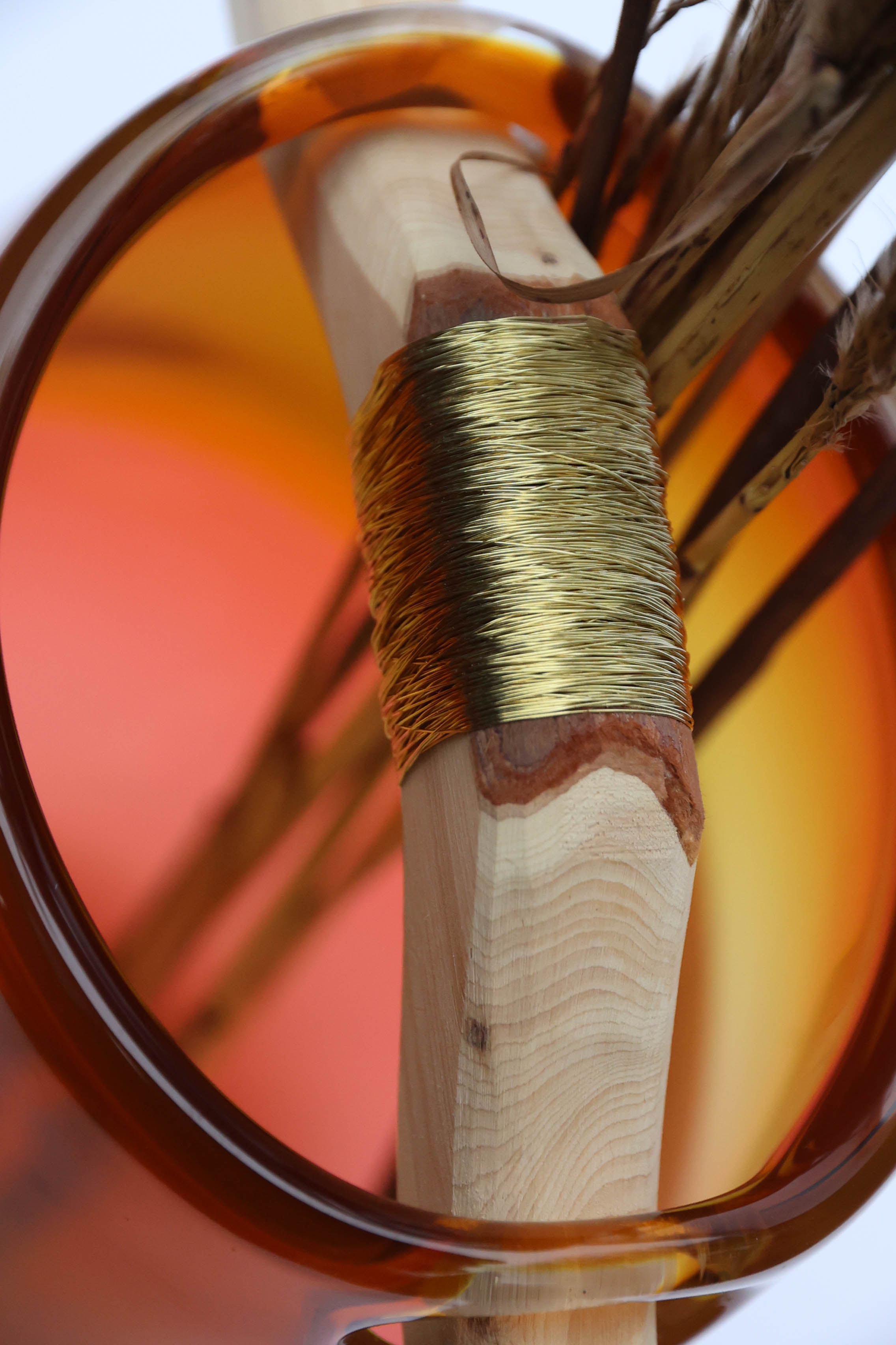 Heiki | Handblown Glass Vase with Wooden Handle