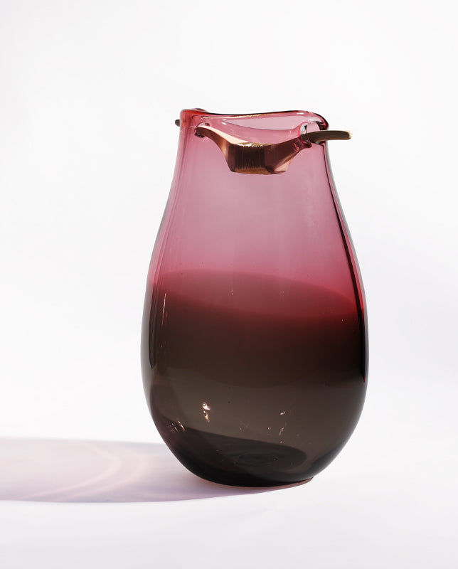 HEIKI | Handblown Glass Vase with Wooden Handle