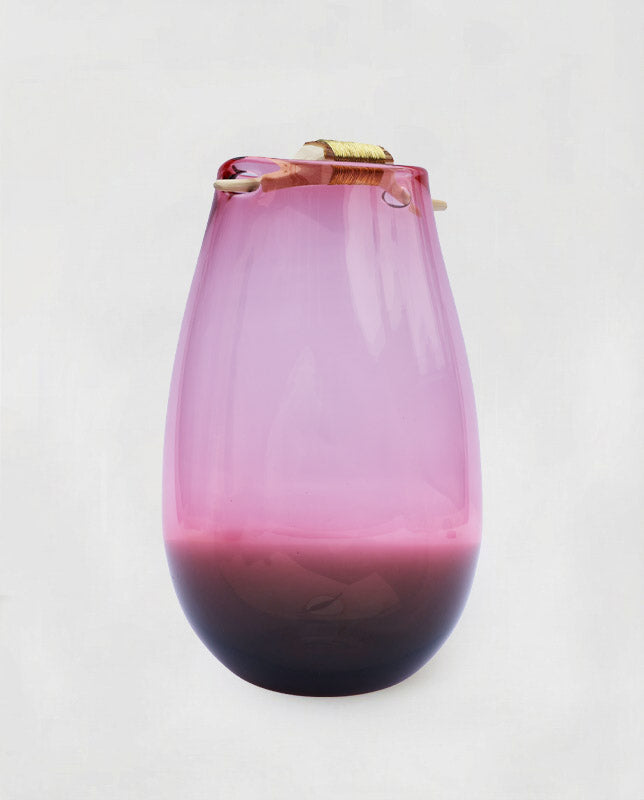 HEIKI | Handblown Glass Vase with Wooden Handle