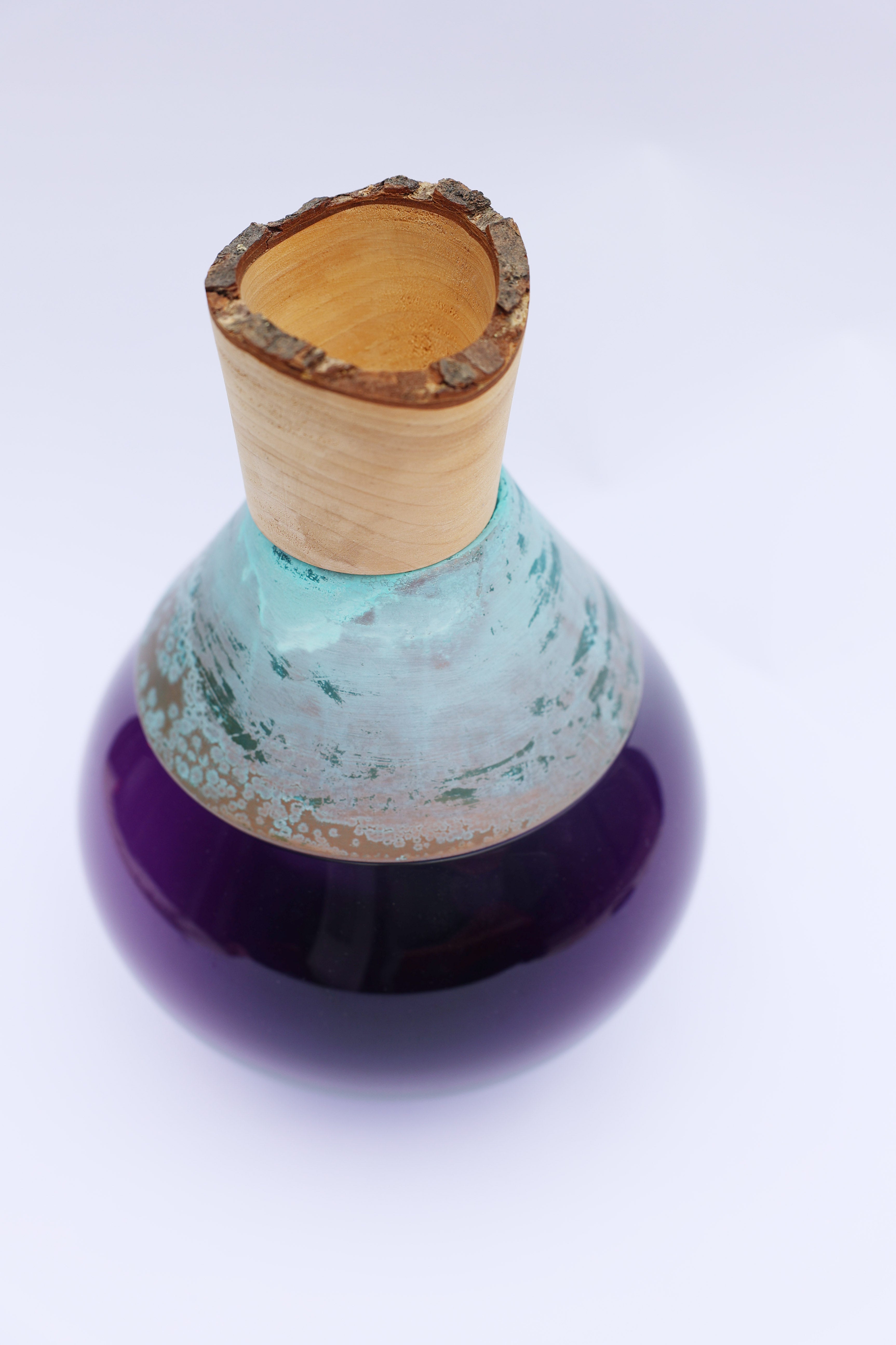 India Small II | Stacking Vessel in Brass, Glass & Wood