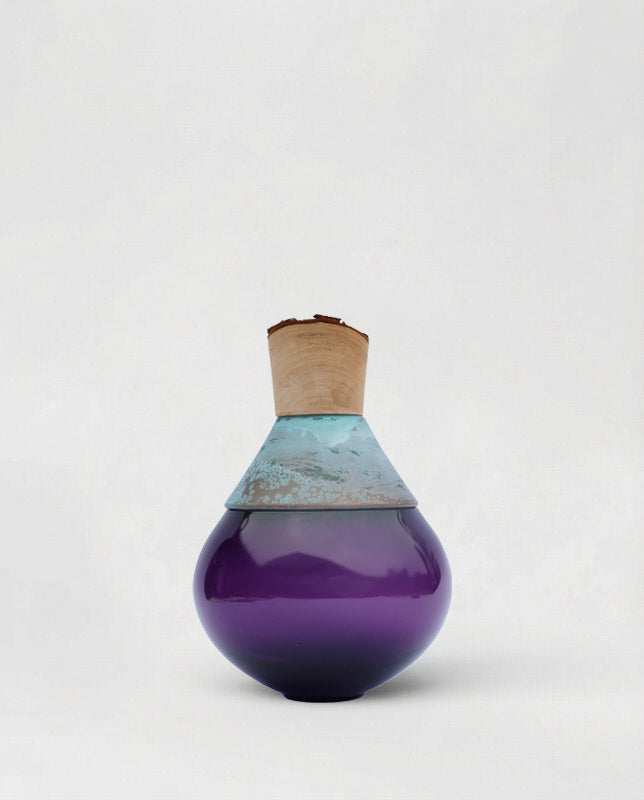 India Small II | Stacking Vessel in Brass, Glass & Wood