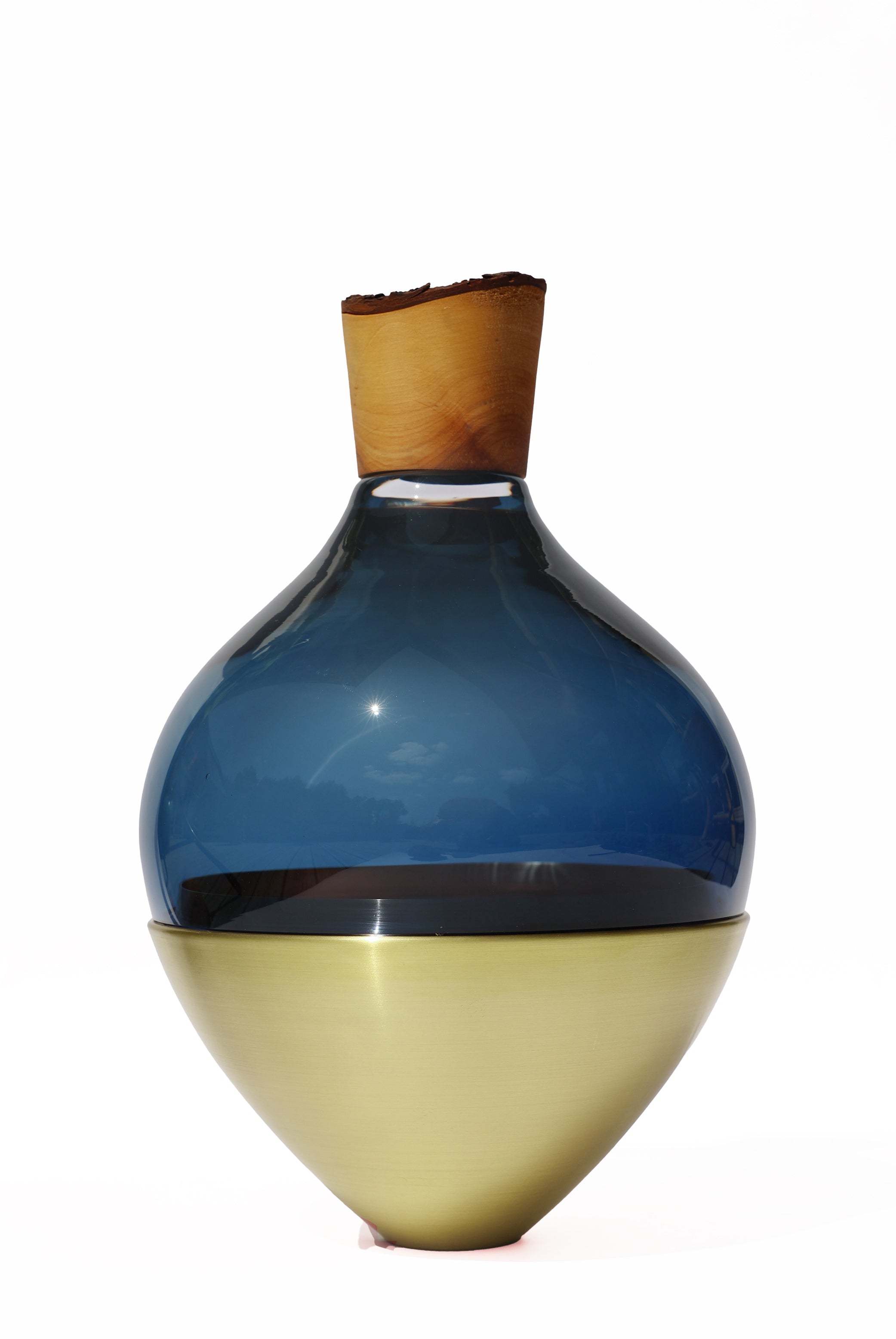 India II | Stacking Vessel in Semi-Precious Metal, Glass & Wood