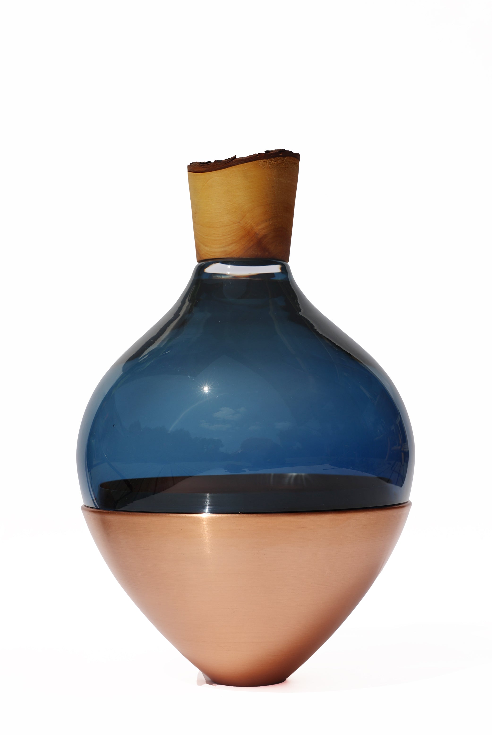 India II | Stacking Vessel in Semi-Precious Metal, Glass & Wood