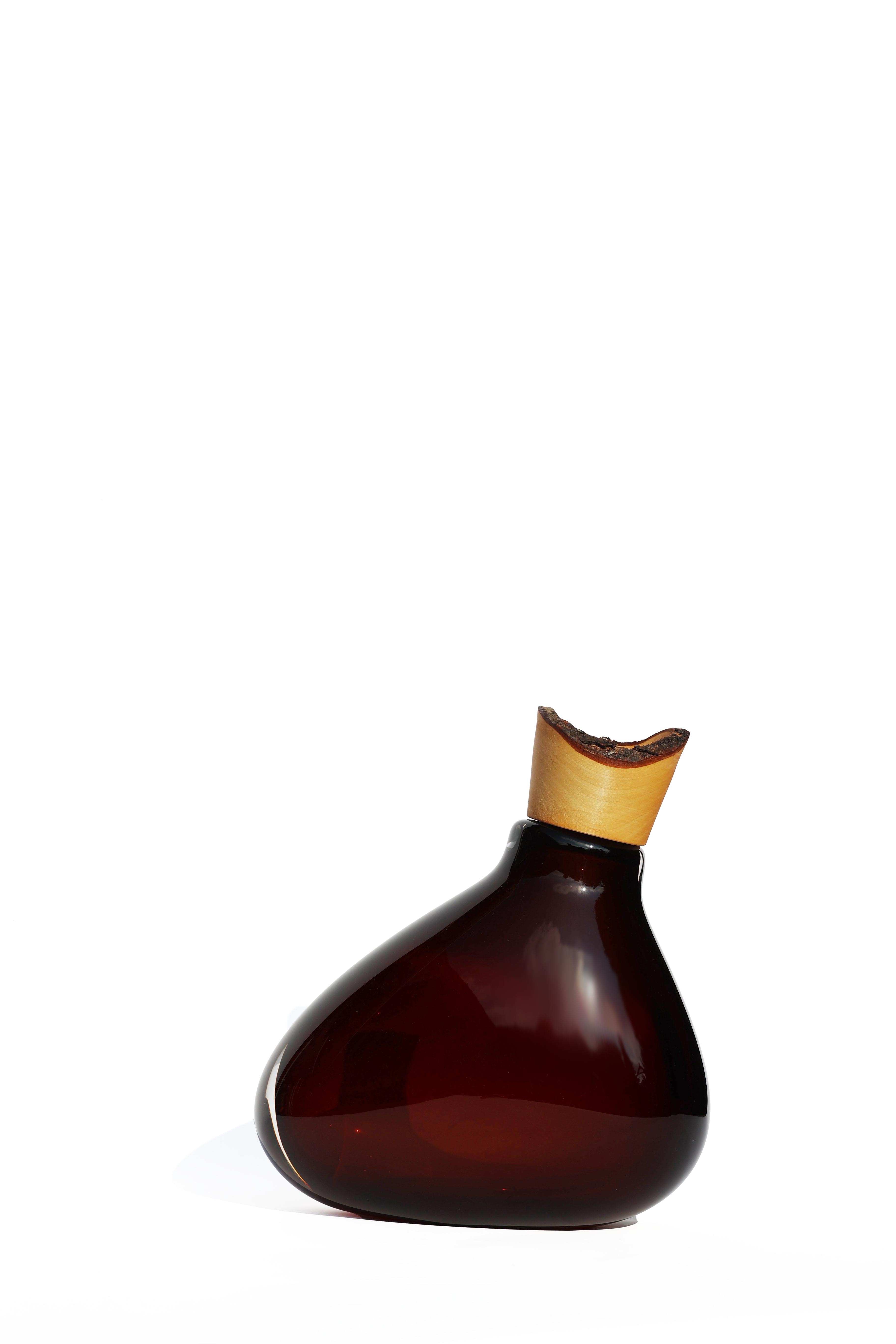 Ilona | Freehand shaped Stacking Vessel with glass & wood