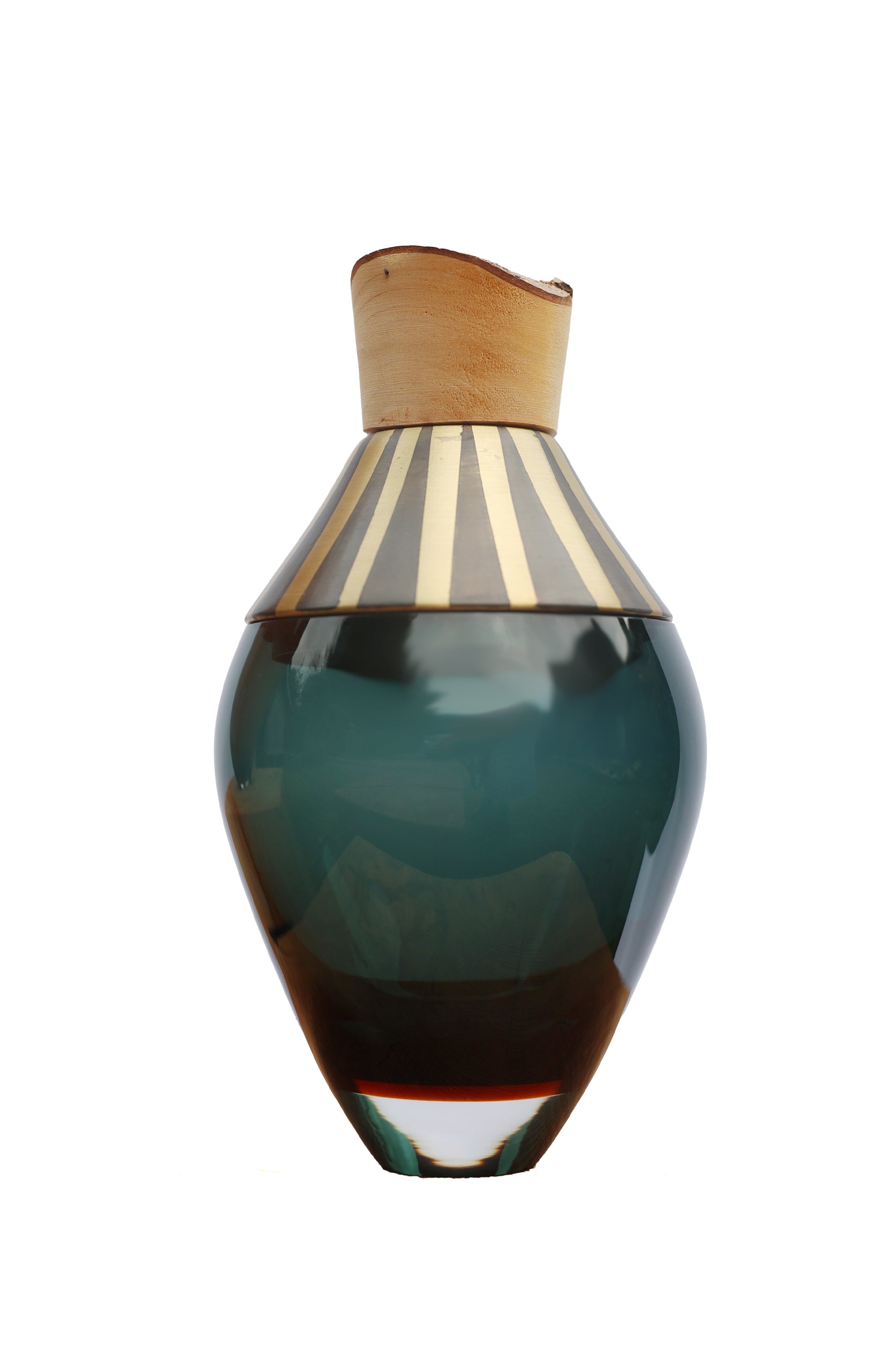 Pattern Patina | Stacking Vessel in Semi-Precious Metal, Glass & Wood