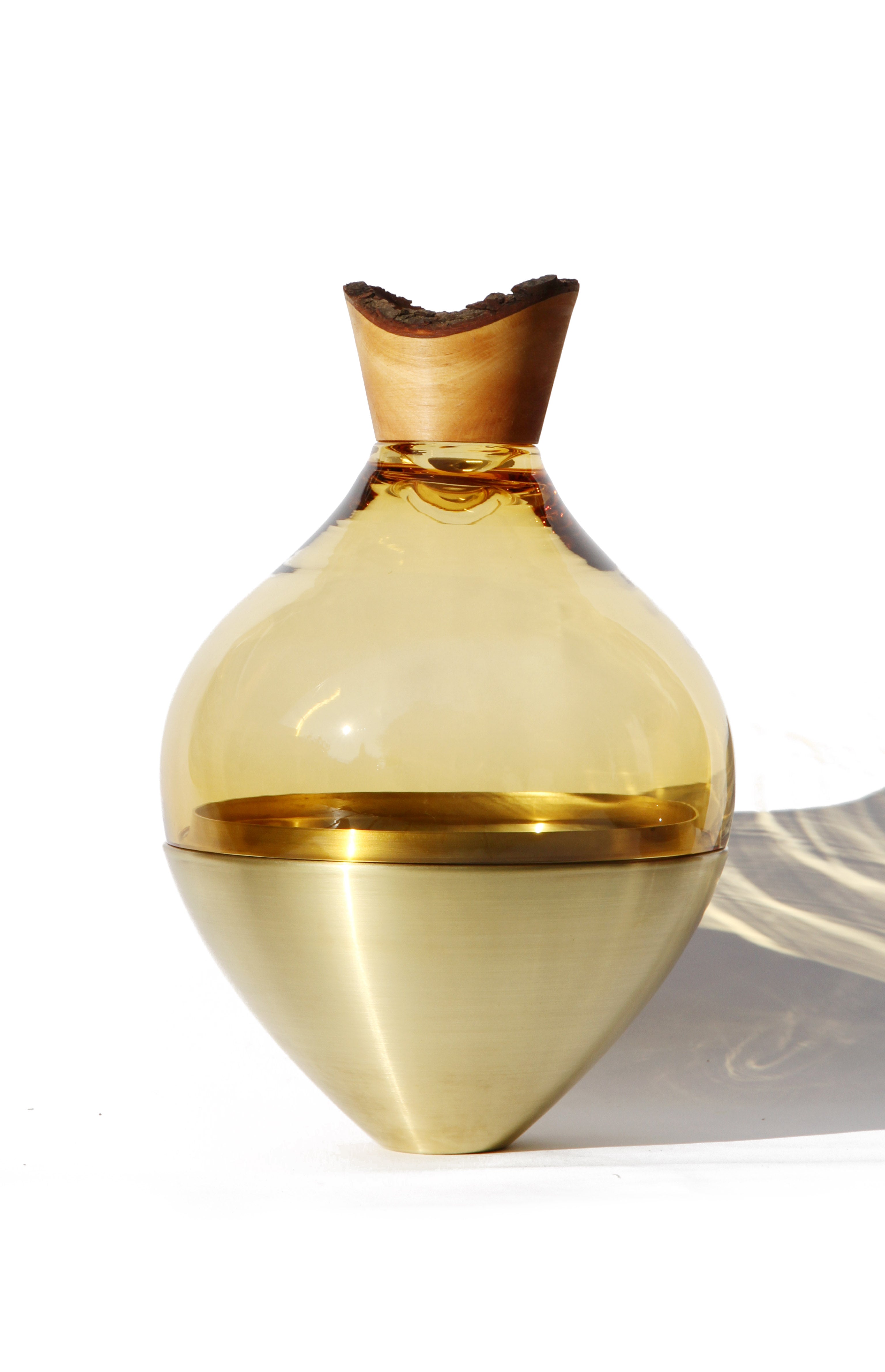 India II | Stacking Vessel in Semi-Precious Metal, Glass & Wood