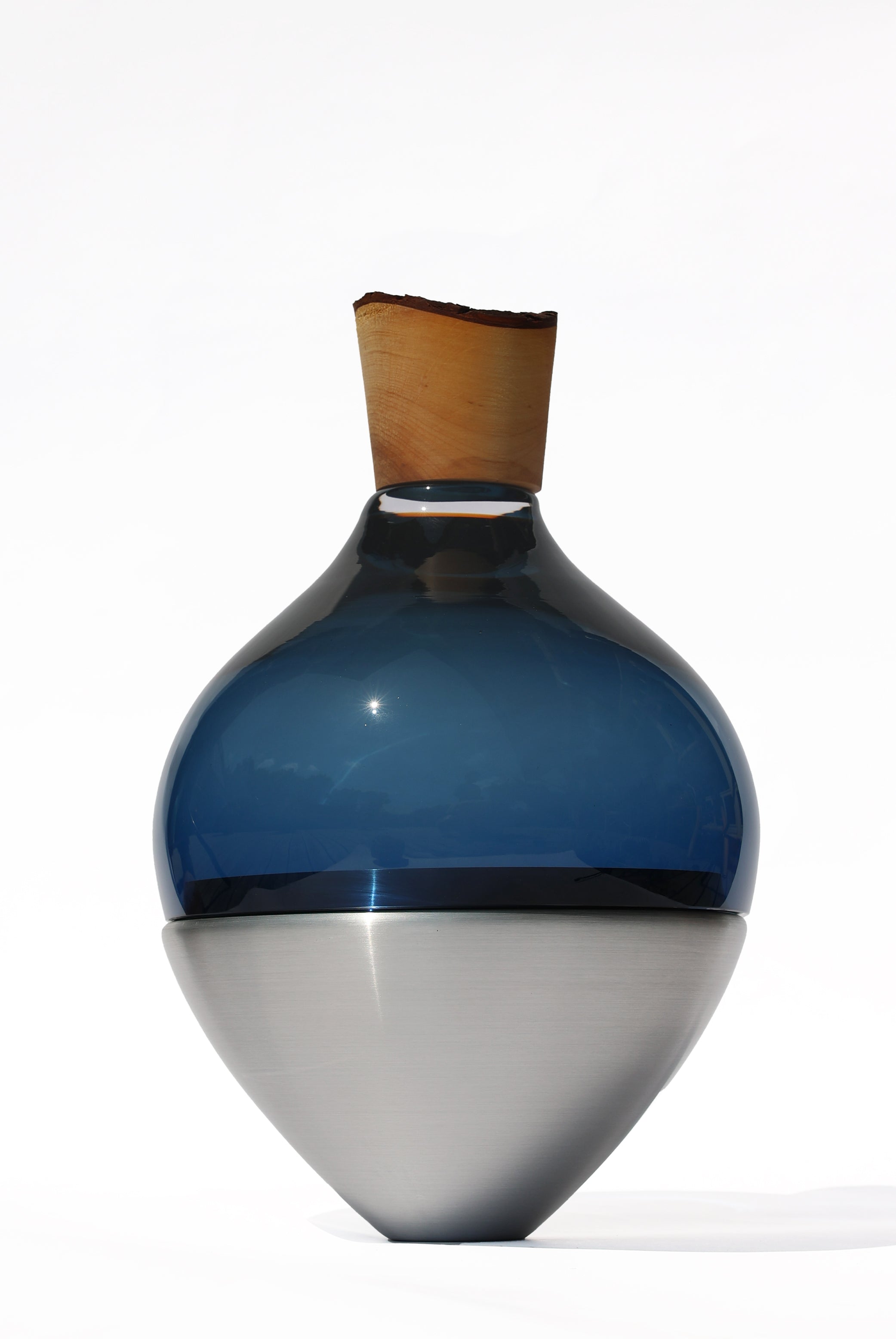 India II | Stacking Vessel in Semi-Precious Metal, Glass & Wood