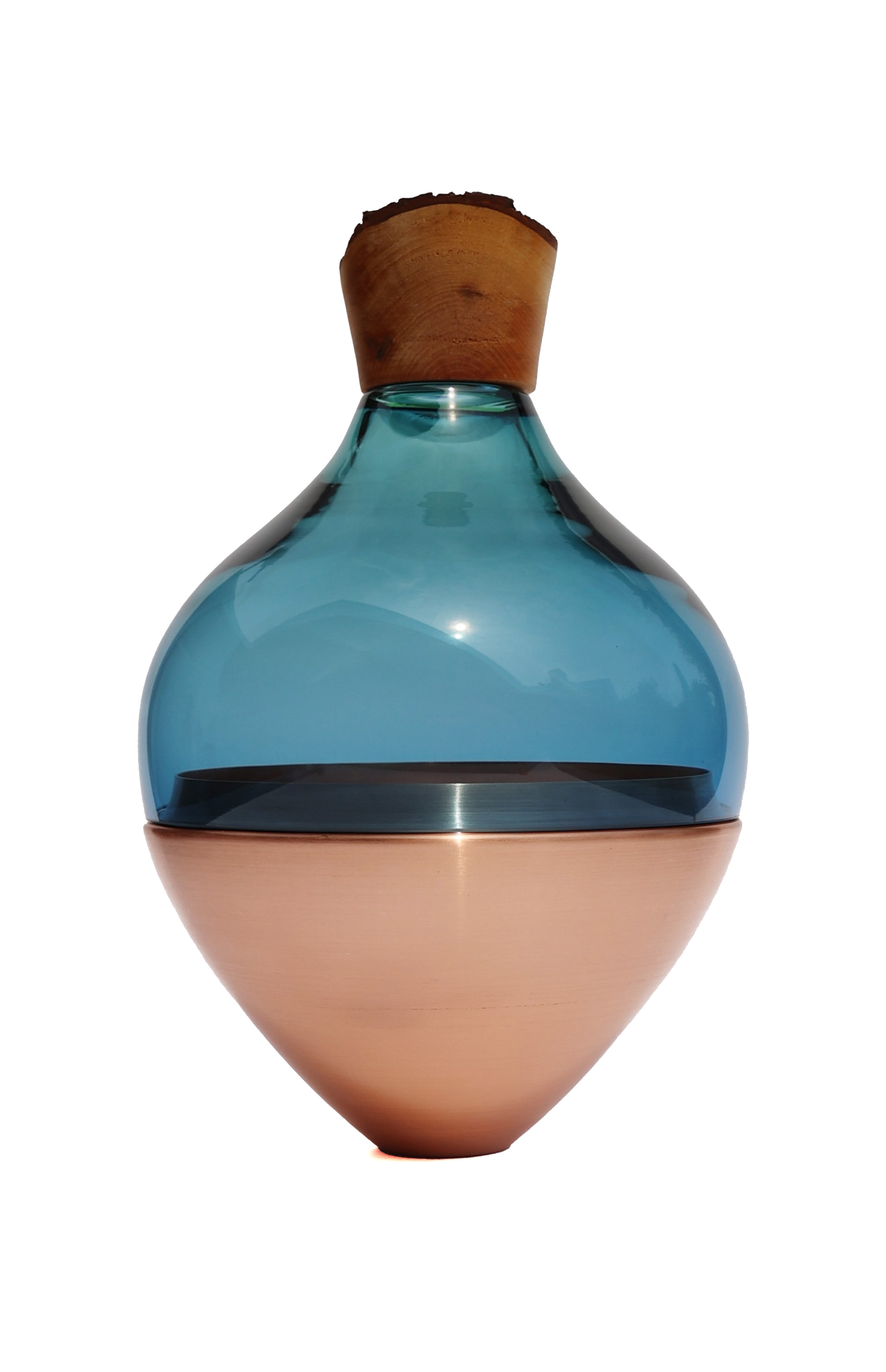 India II | Stacking Vessel in Semi-Precious Metal, Glass & Wood