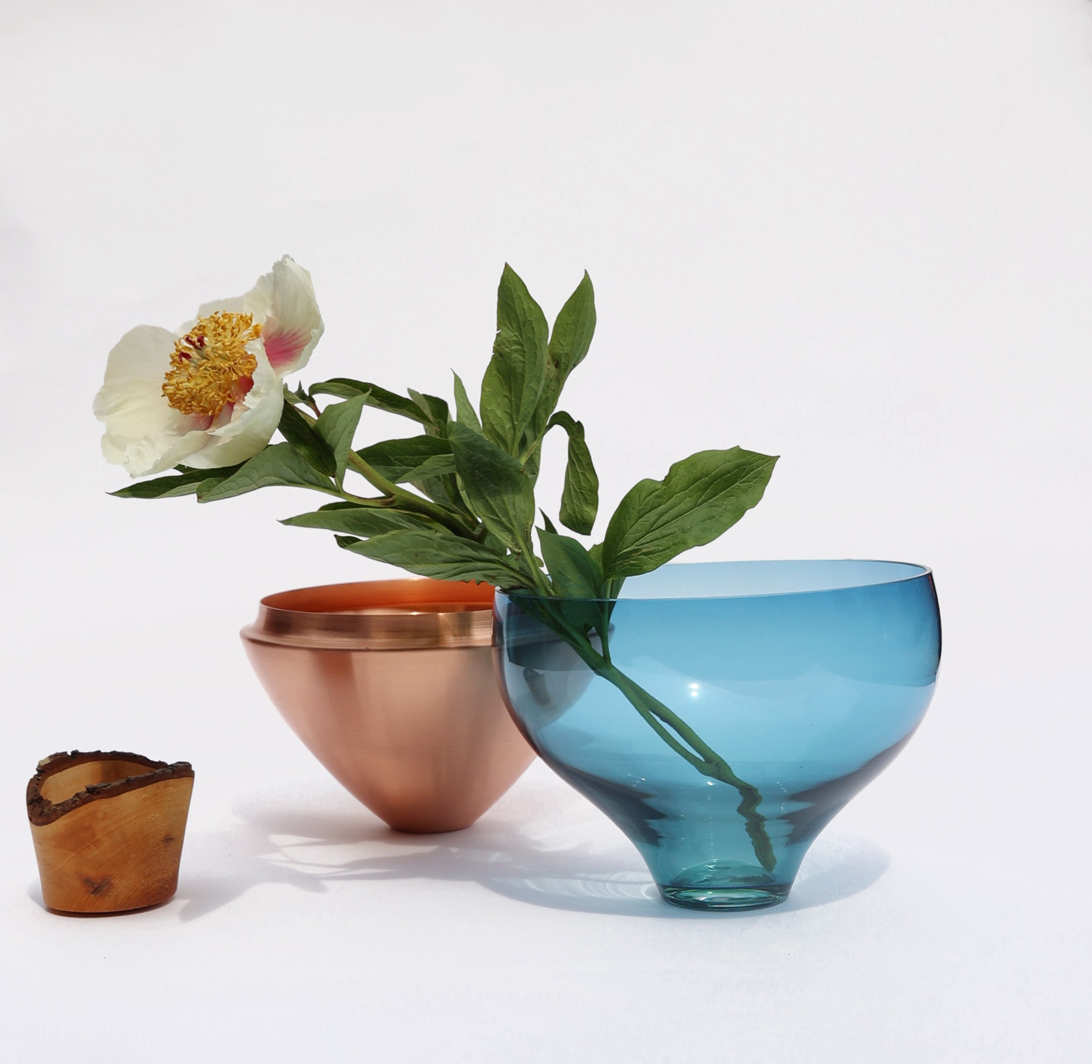 India II | Stacking Vessel in Semi-Precious Metal, Glass & Wood