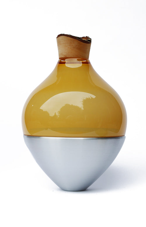 India II | Stacking Vessel in Semi-Precious Metal, Glass & Wood