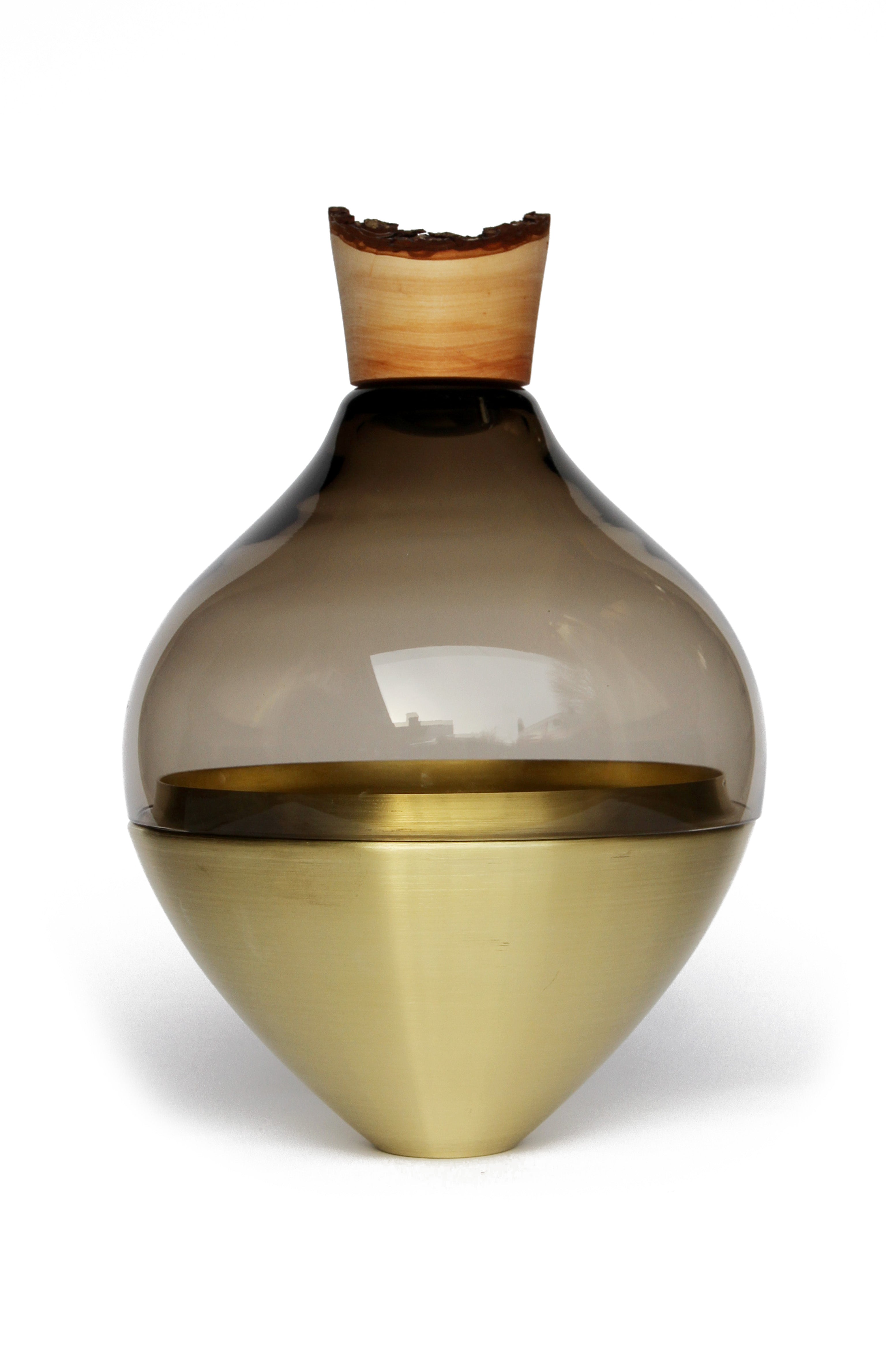 India II | Stacking Vessel in Semi-Precious Metal, Glass & Wood