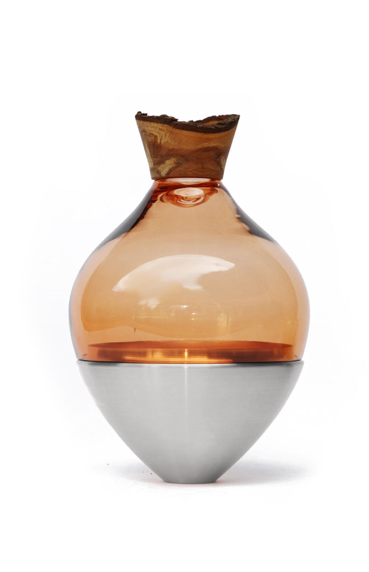 India II | Stacking Vessel in Semi-Precious Metal, Glass & Wood