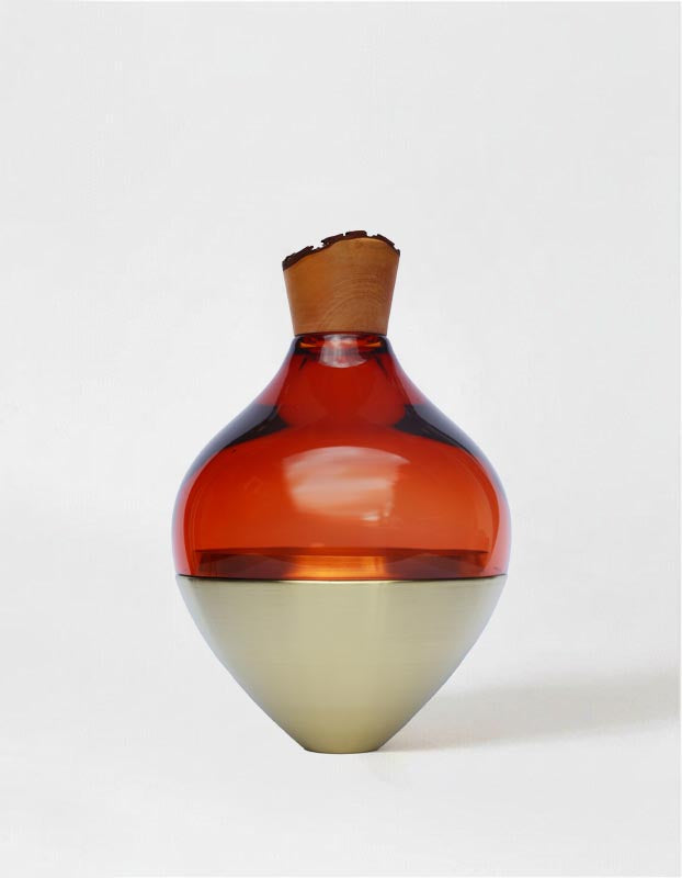 INDIA II | Stacking Vessel in Semi-Precious Metal, Glass & Wood