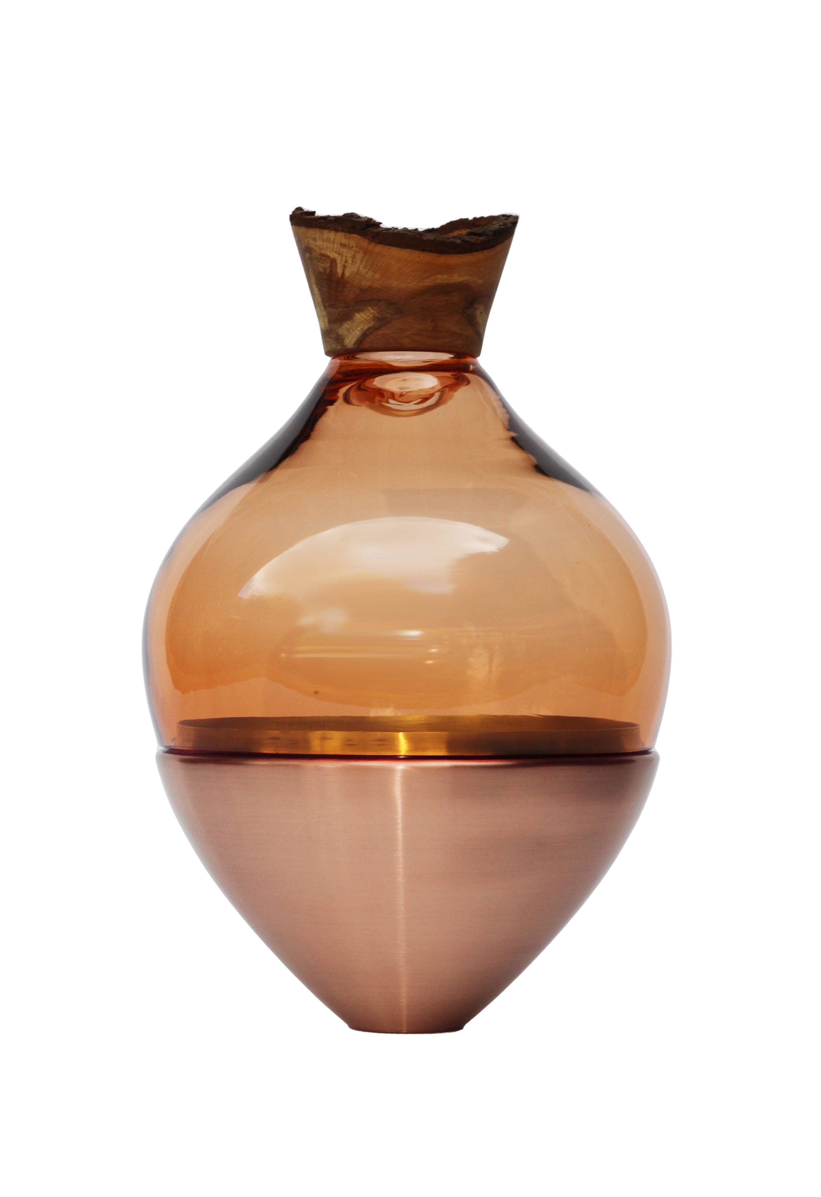 India II | Stacking Vessel in Semi-Precious Metal, Glass & Wood