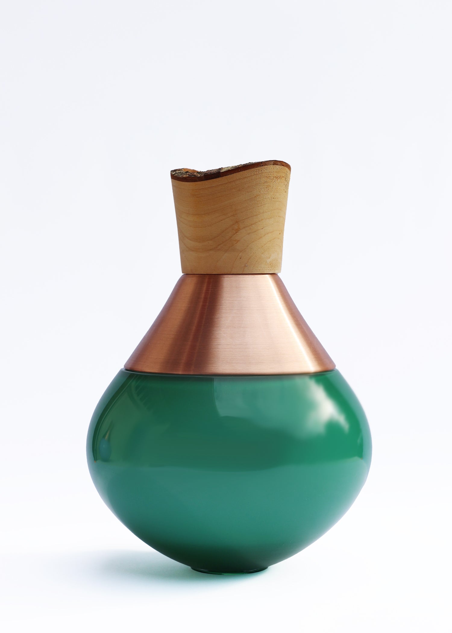 India Small II | Stacking Vessel in Semi-Precious Metal, Glass & Wood